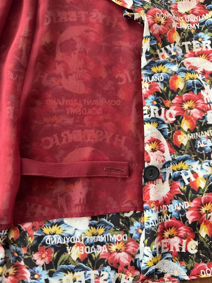 Hysteric Glamour Floral & Sculpture Mix Wrap Dress Multicolor Free Very Good　