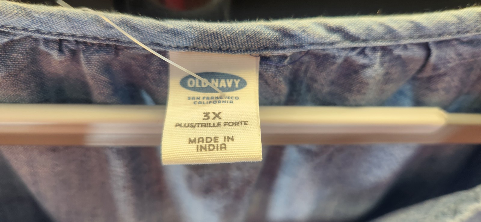Old Navy Women’s Plus 3X Chambray BOHO Babydoll Embroidered Sleeved Dress
