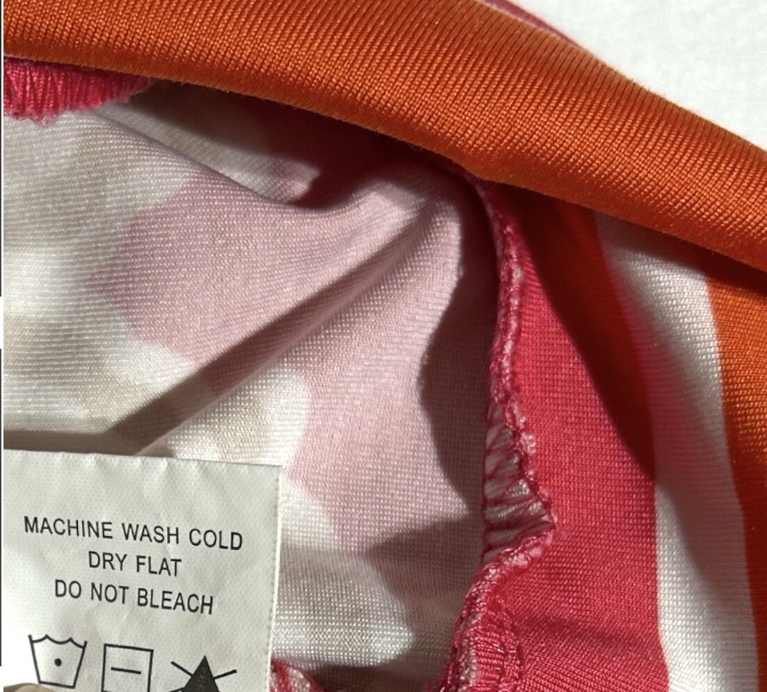 Mud Pie Halter Dress Womens Large L Pink Orange Geo Print Tie open side
