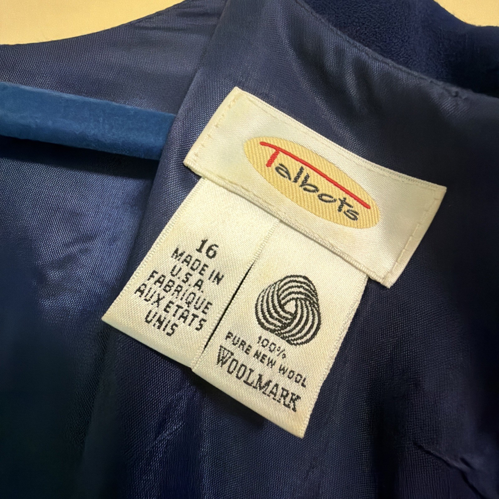 Talbots Linen Blend BLUE Dress Size 16 Short Sleeve Lined Conservative preowned