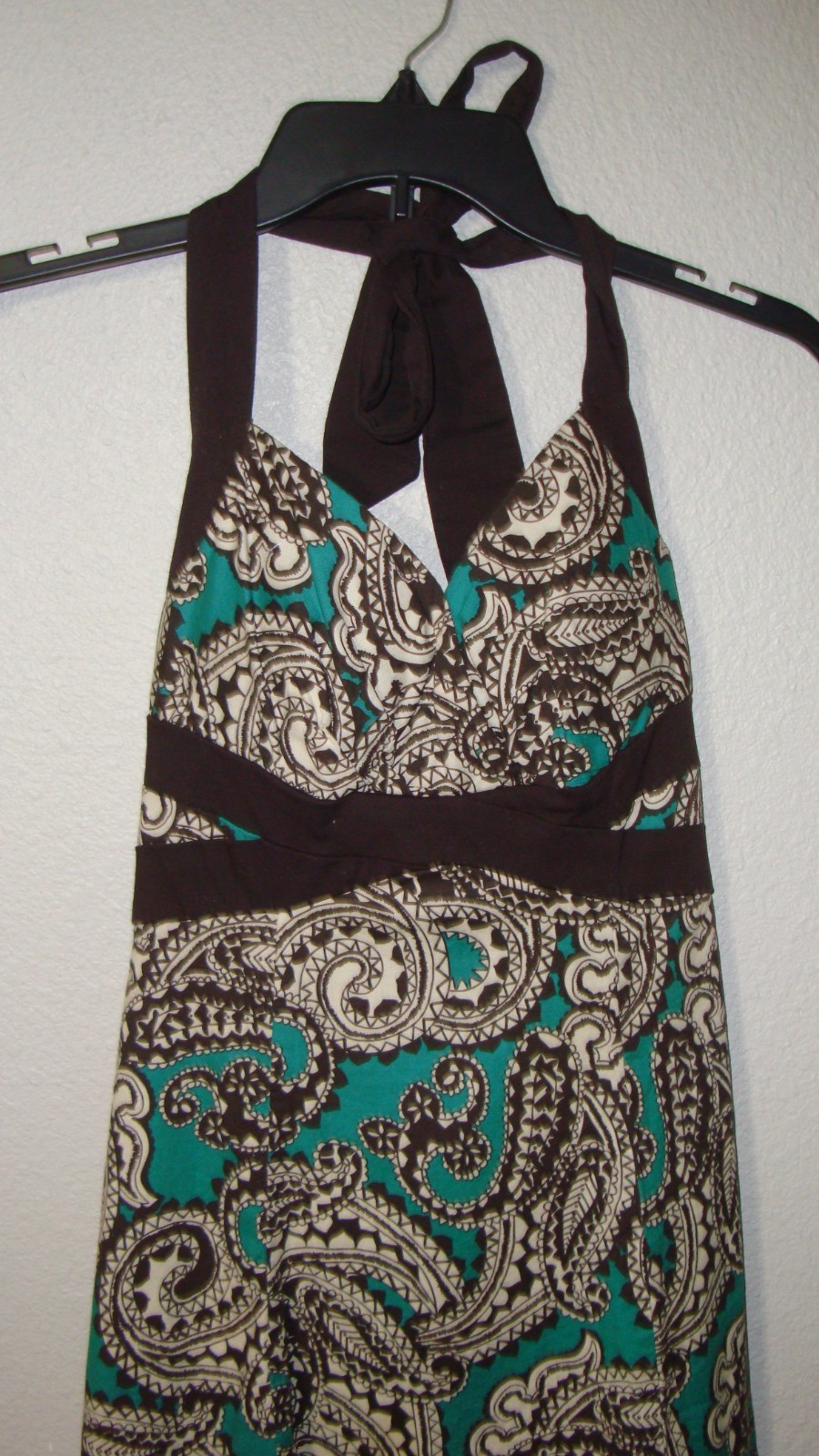 Ruby Rox Brown Teal Tan Mosaic Halter Fit & Flare Dance Dress Juniors Size 11