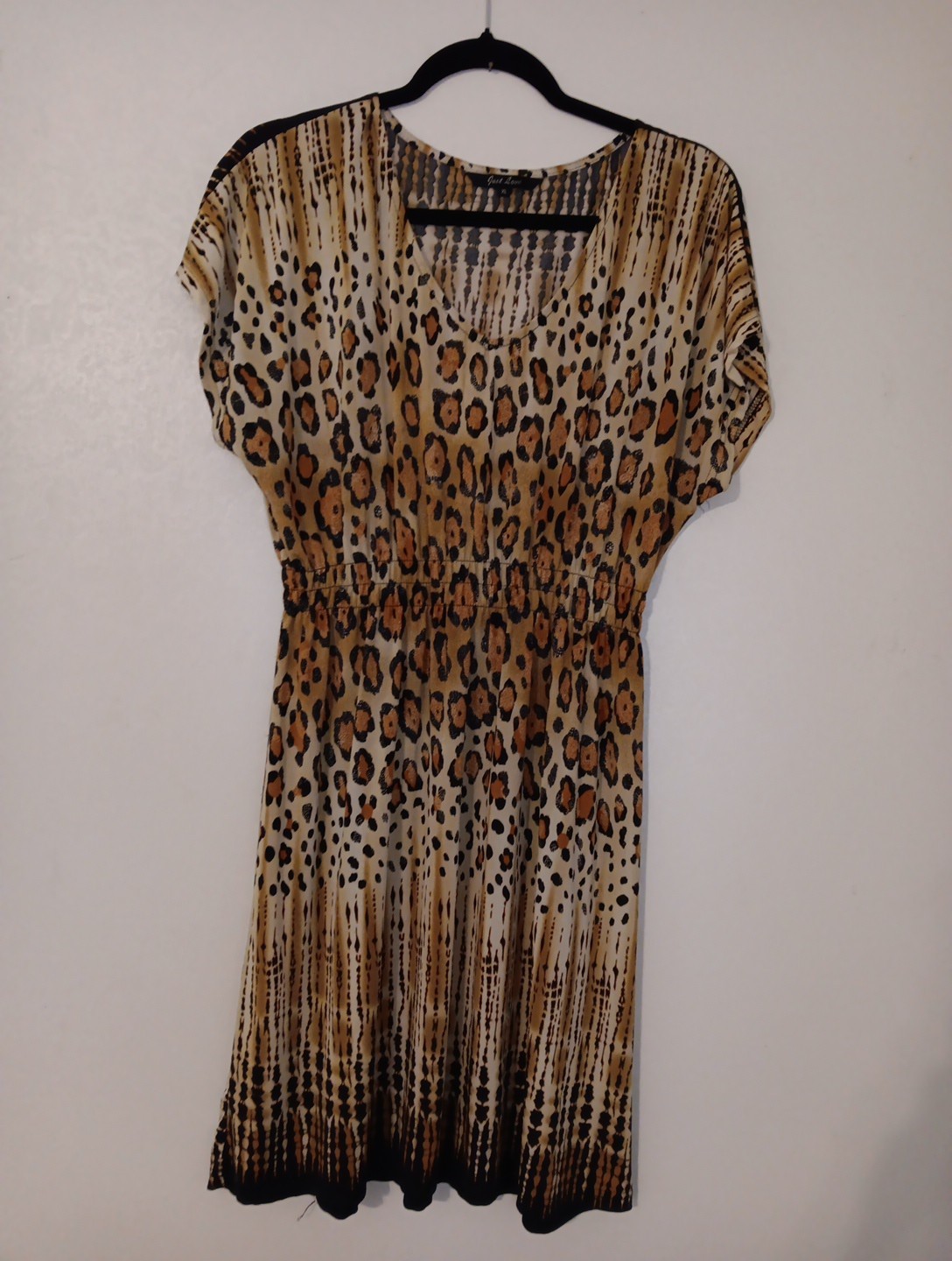 Just Love Sz. Xl Animal Print Dress Half Sleeve Elastic Waist