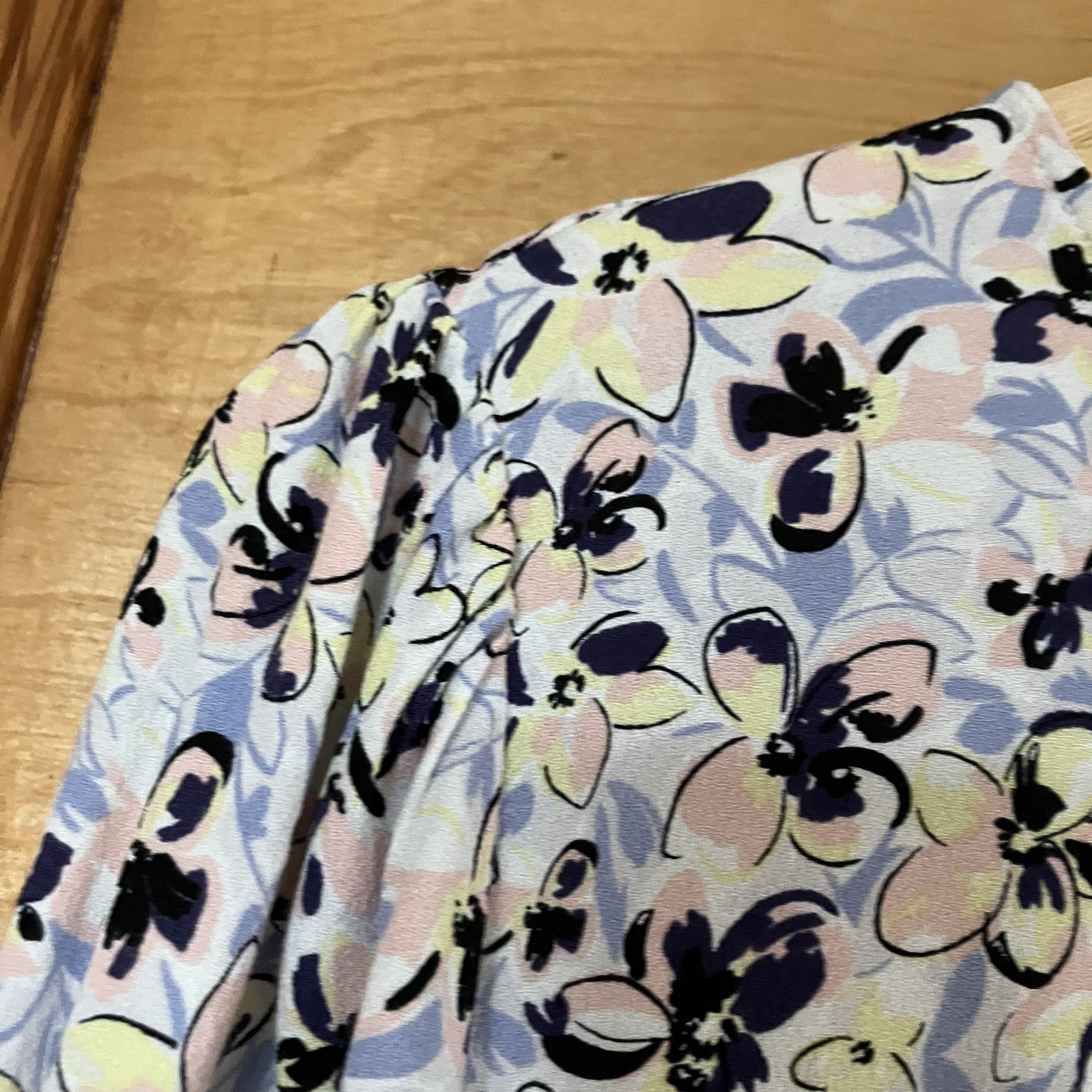 Oliver Bonas Pastel Floral Viscose Midi Dress (UK 14) VGC
