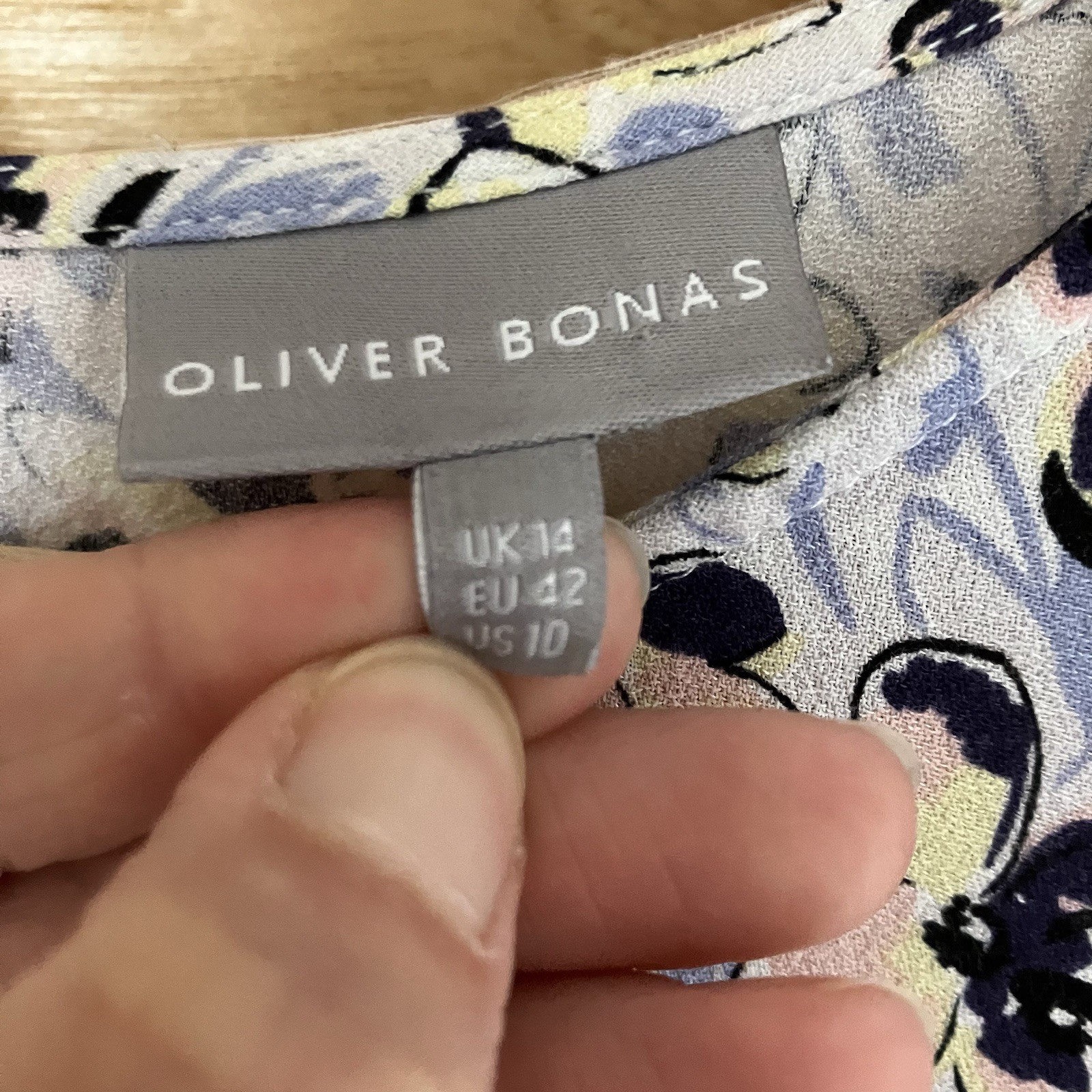 Oliver Bonas Pastel Floral Viscose Midi Dress (UK 14) VGC