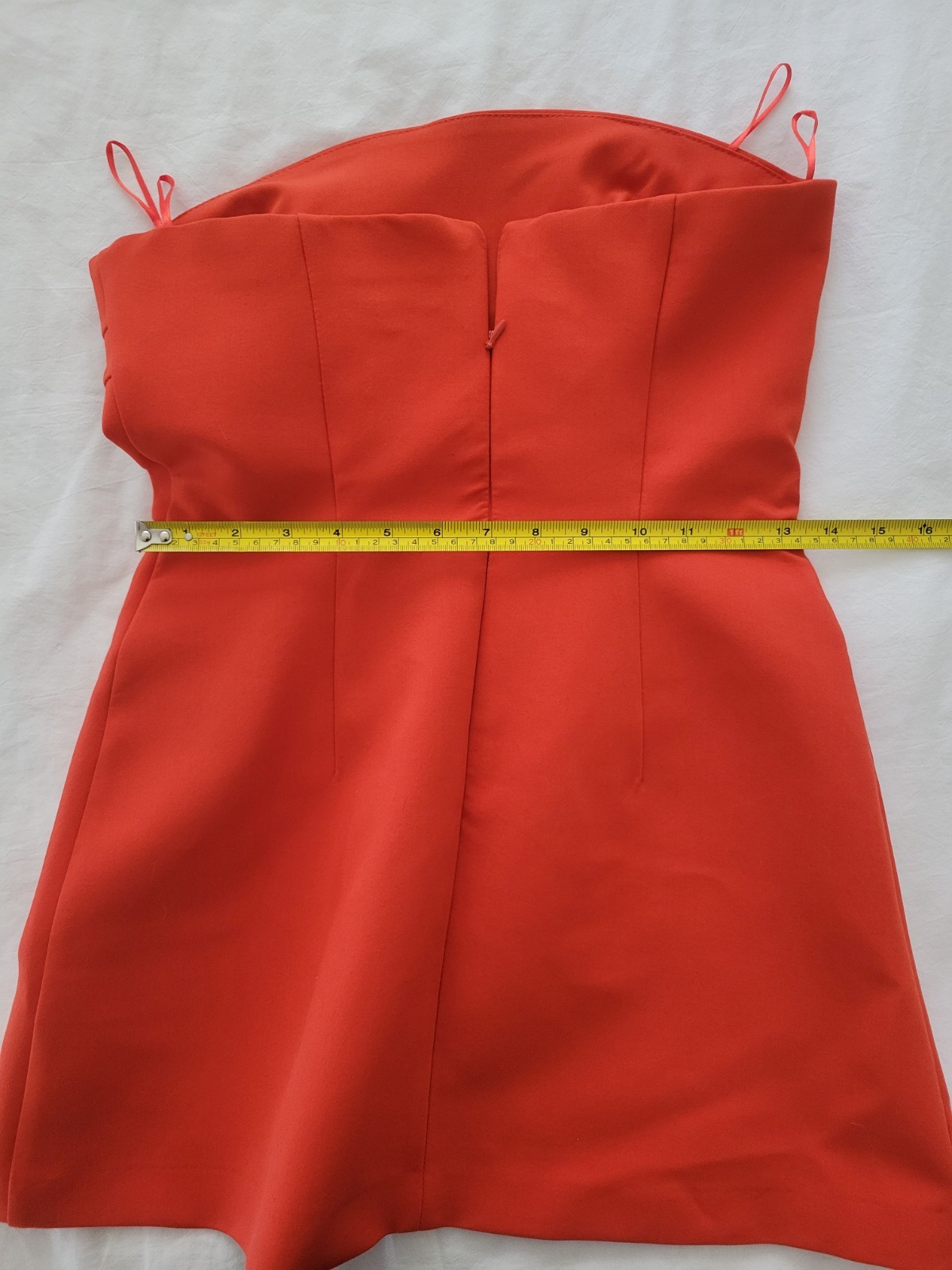 Zara Red Romper Dress Womens Small Strapless Mini Party Cocktail Zip Back