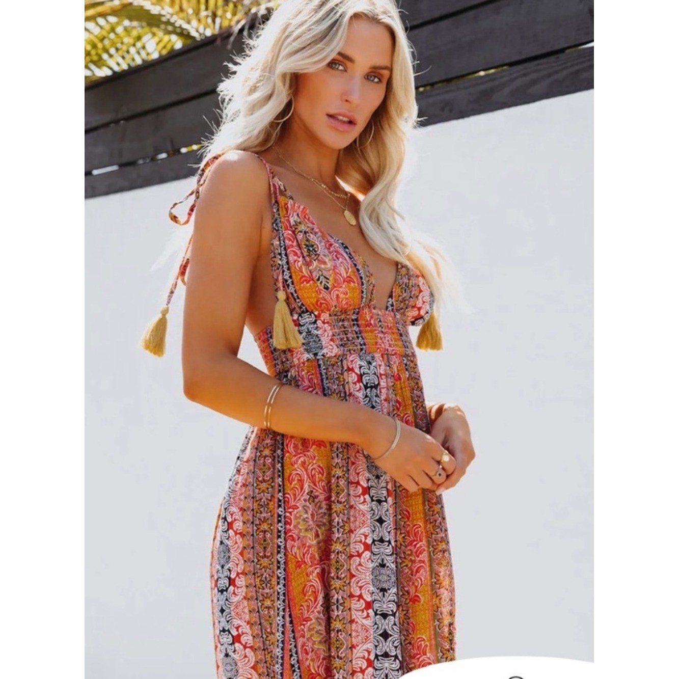 NEW!! En Creme Gorgeous Boho Pattern Maxi Dress