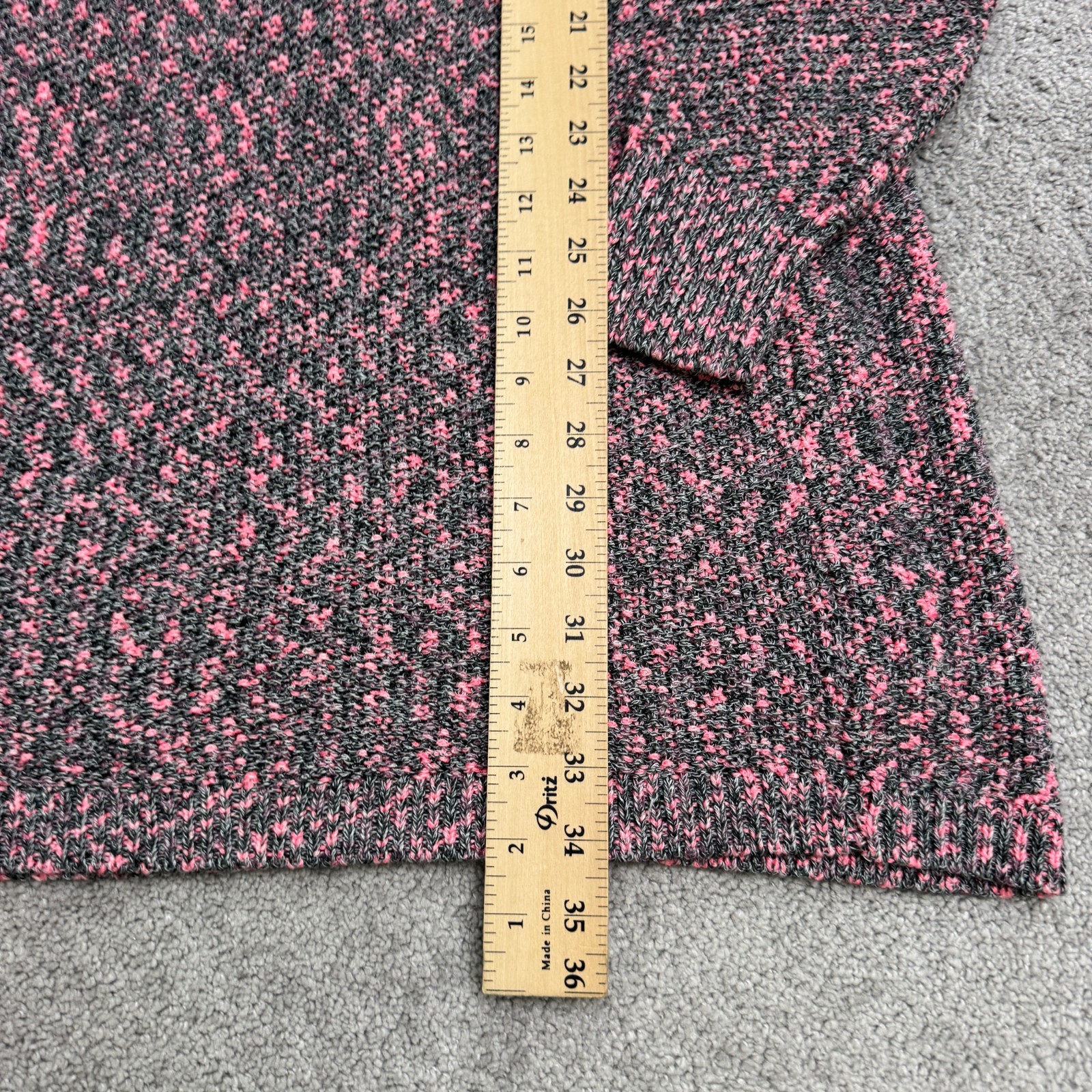 Bar III Long Sleeve Pullover Sweater Mini Dress Womens Small Pink Gray Marled