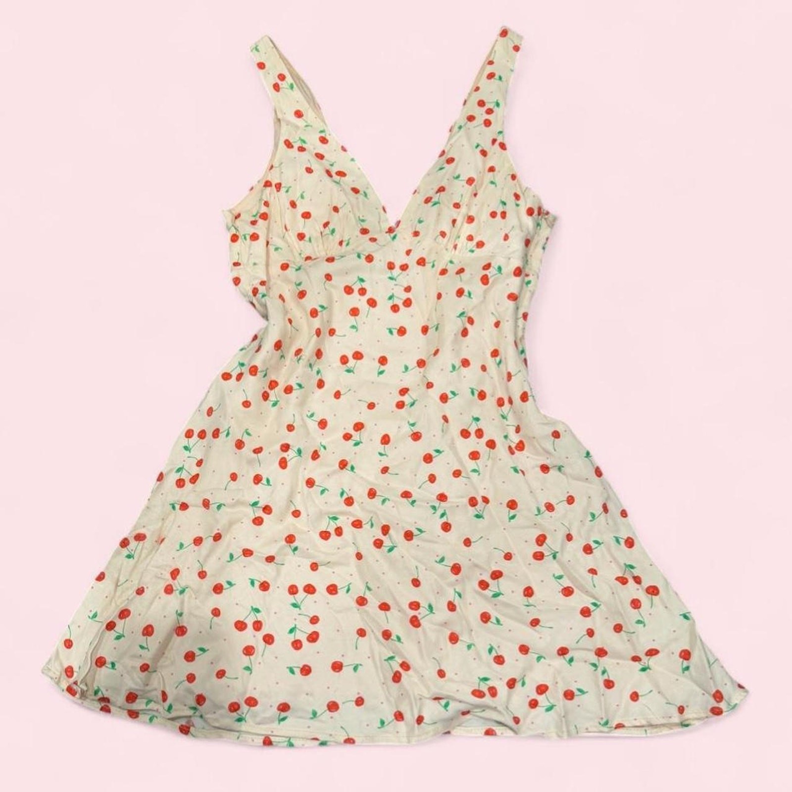 ZARA Y2K Inspired Lana Core Cherry Print Cottagecore Coquette Mini Dress Size M
