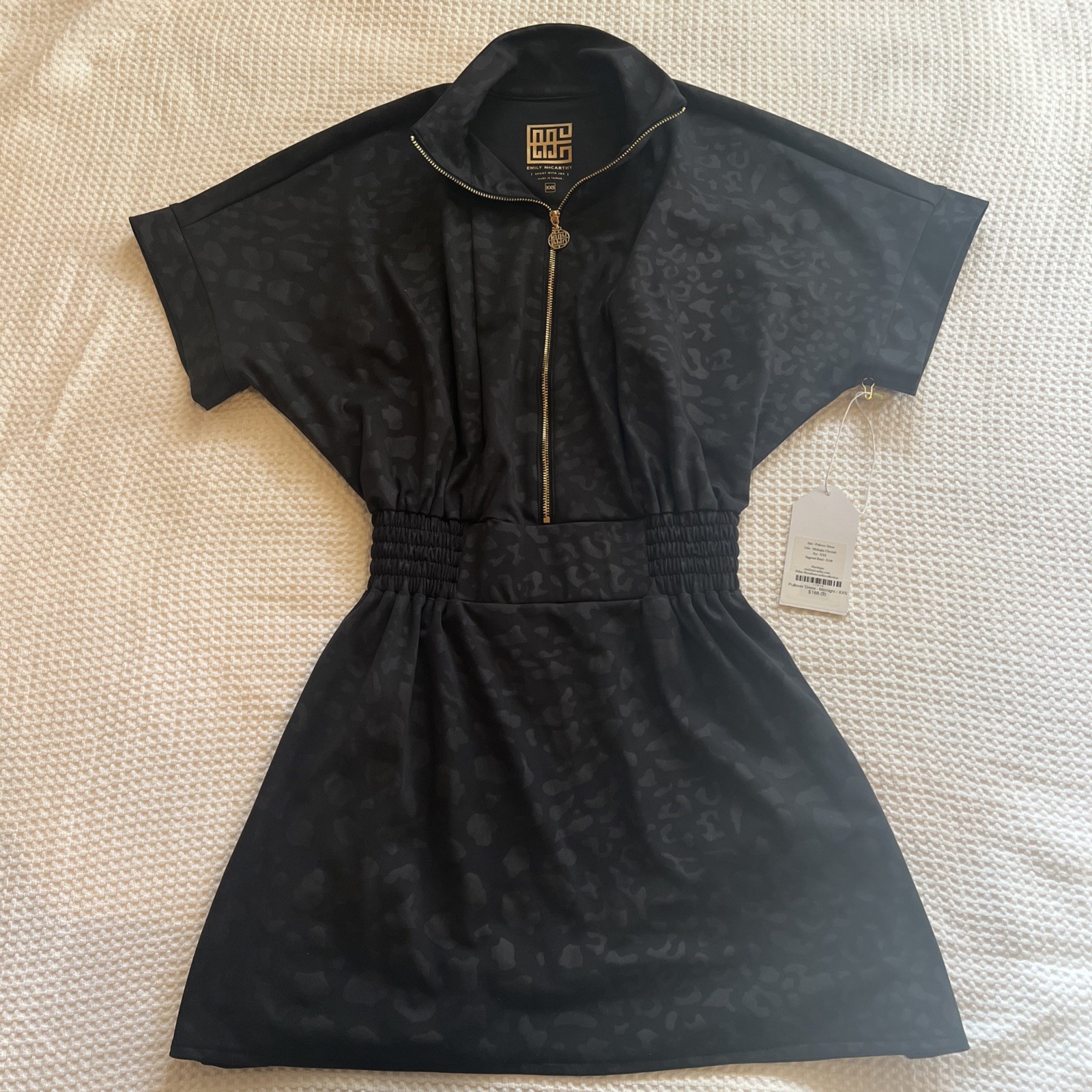 EMILY MCCARTHY MIDNIGHT CHEETAH Pullover Dress with pocket Sz XXS NEW With tags