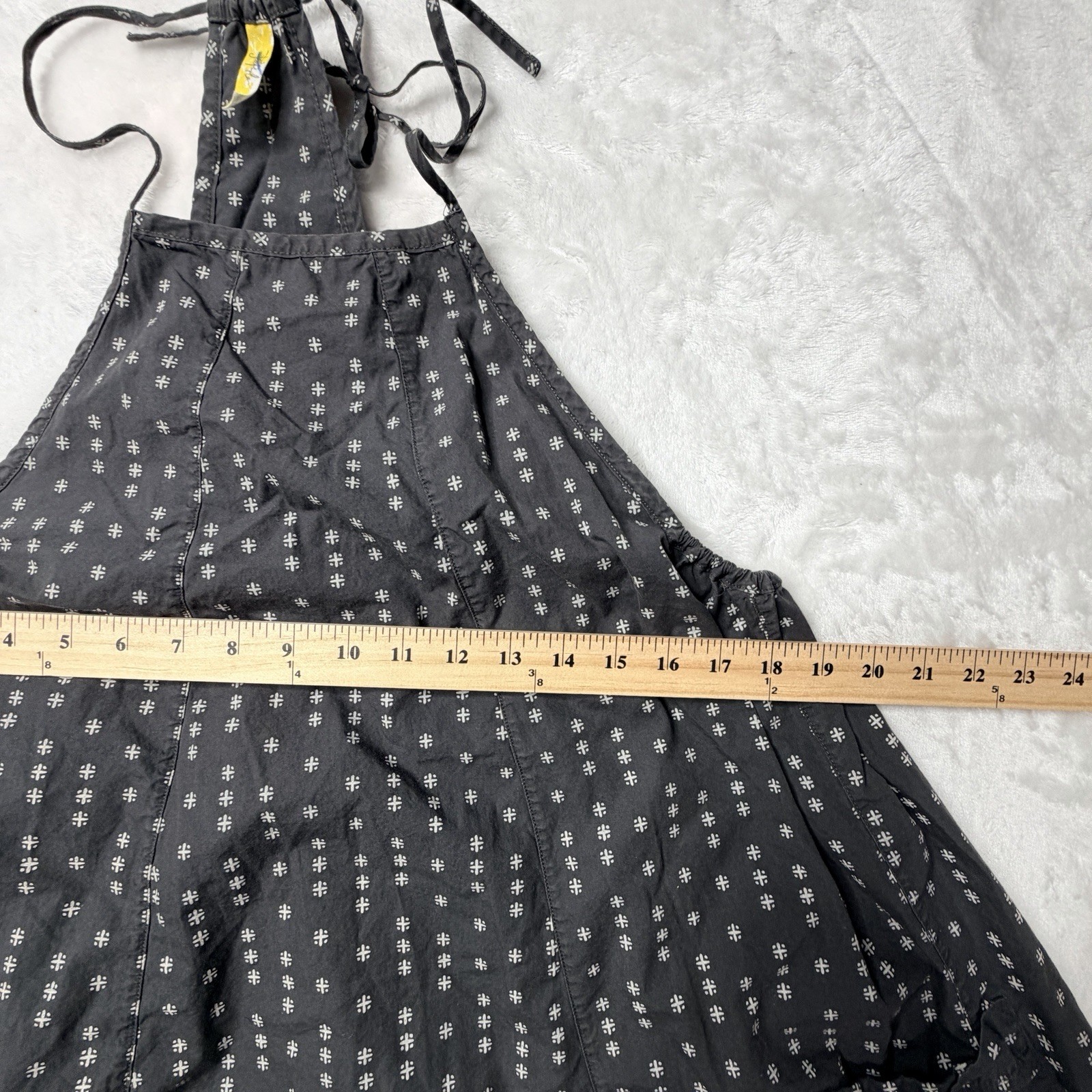 Free People Charcoal Grey Floral Halter Sundress,cottagecore, boho,flowy cotton