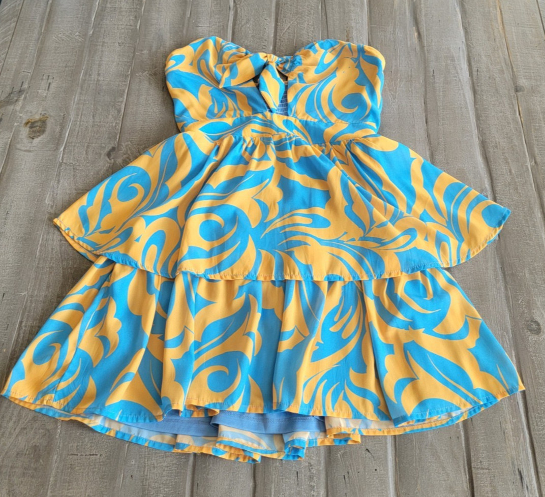FLYING TOMATO Back To The Start Women’s Large Strapless Hawaiian Summer Dress