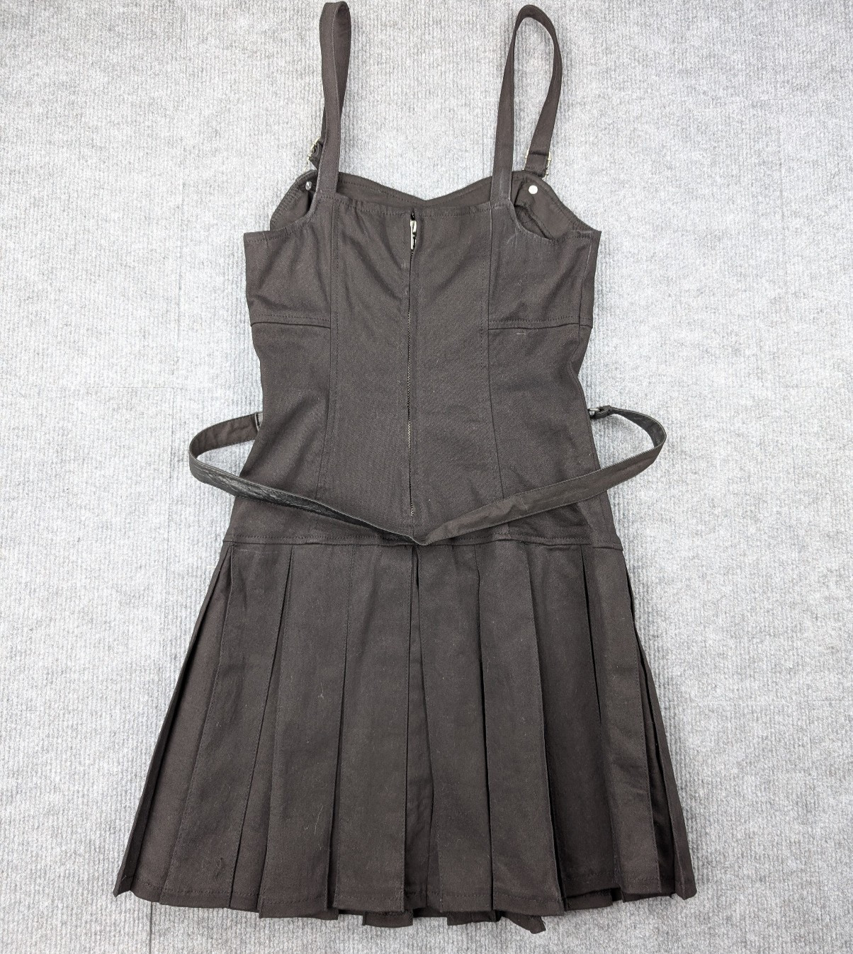 Royal Bones Daang Mini Dress Womens Medium Goth Punk 90s Pleated Y2K Vintage