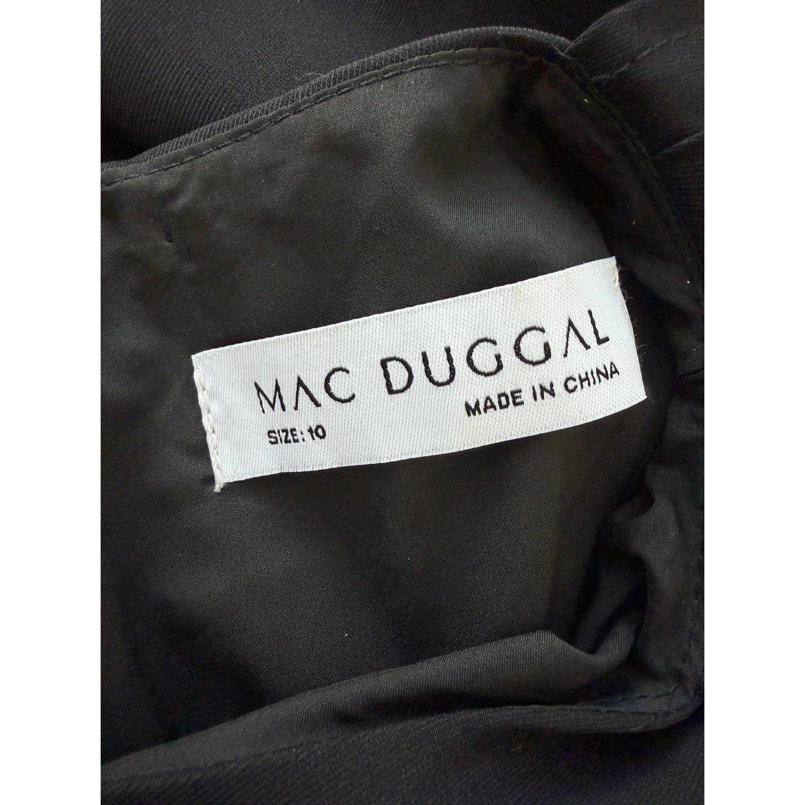 Mac Duggal Black Cap Sleeve Midi Dress Evening Formal Size 10 *BELT NOT INCLUDED