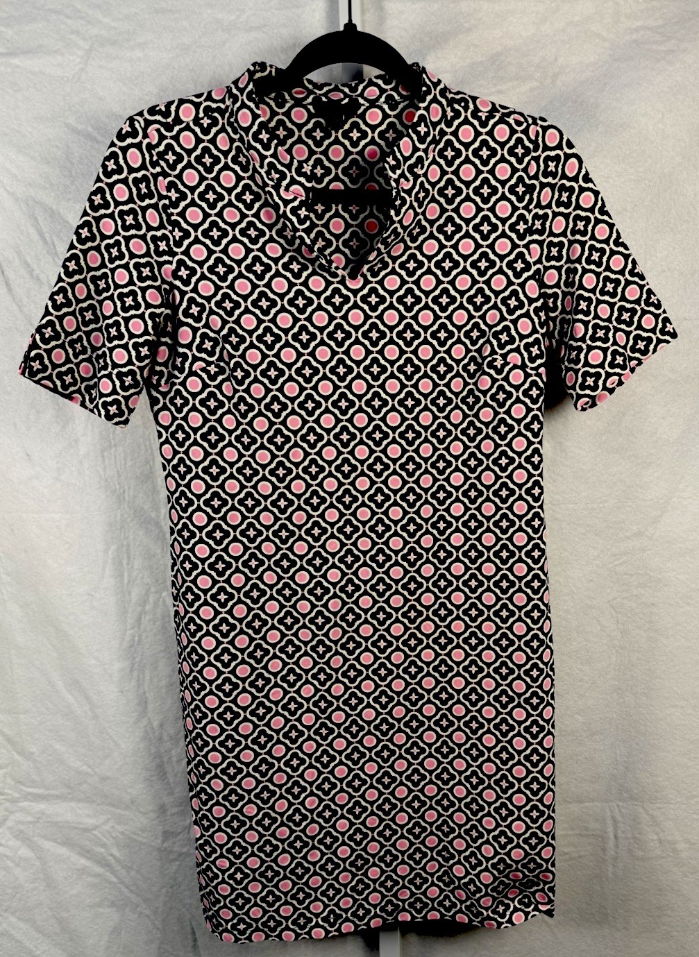Talbots Split Neckline Dress Womens S Petite Blue Pink White Spandex/Nylon Beach