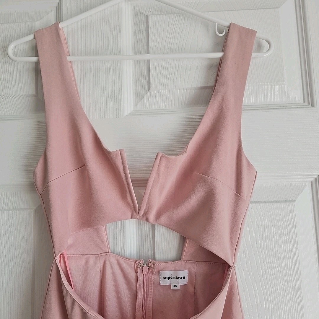 Superdown Corin Mini Dress Pink Preppy Summer Party Going Out Cocktail Cutout XS