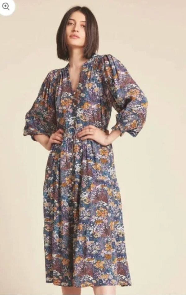 TROVATA Birds of Paradis Sz S Small Sylvie Dress Bijou Glade Floral Fall
