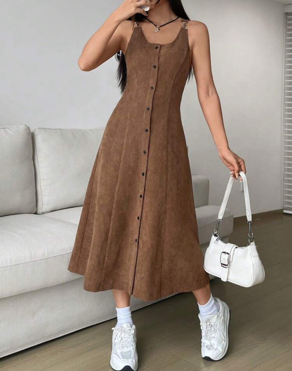 Brown Corduroy Size XS Milkmaid Aesthetic Peasent /Cottagecore Dress