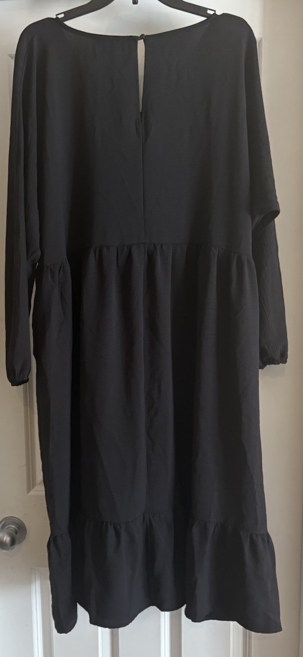 Mittoshop The Stevie Botique Long Sleeve Black Dress Size Medium NWT