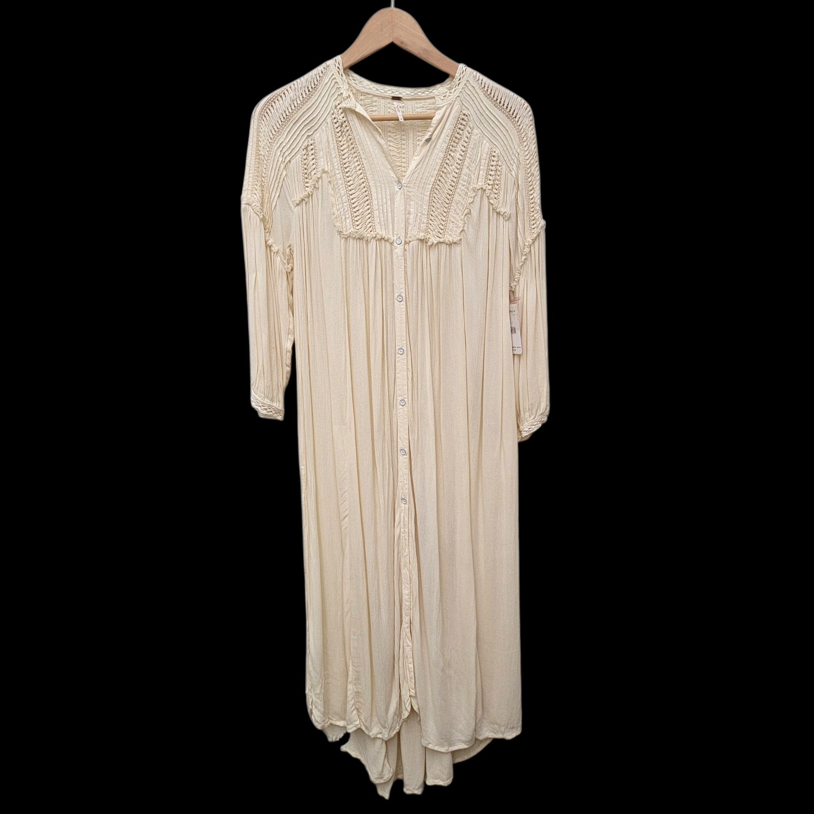Free People Fine And Mellow Blouse Long Dress Boho Upcycle DIY Victorian Ghost