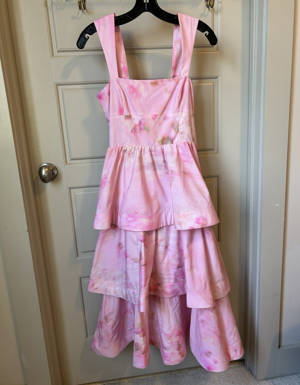 SHEA LEIGH MILLS for giannibini Pink Floral A-Line Square Neck Midi size 4 NWT