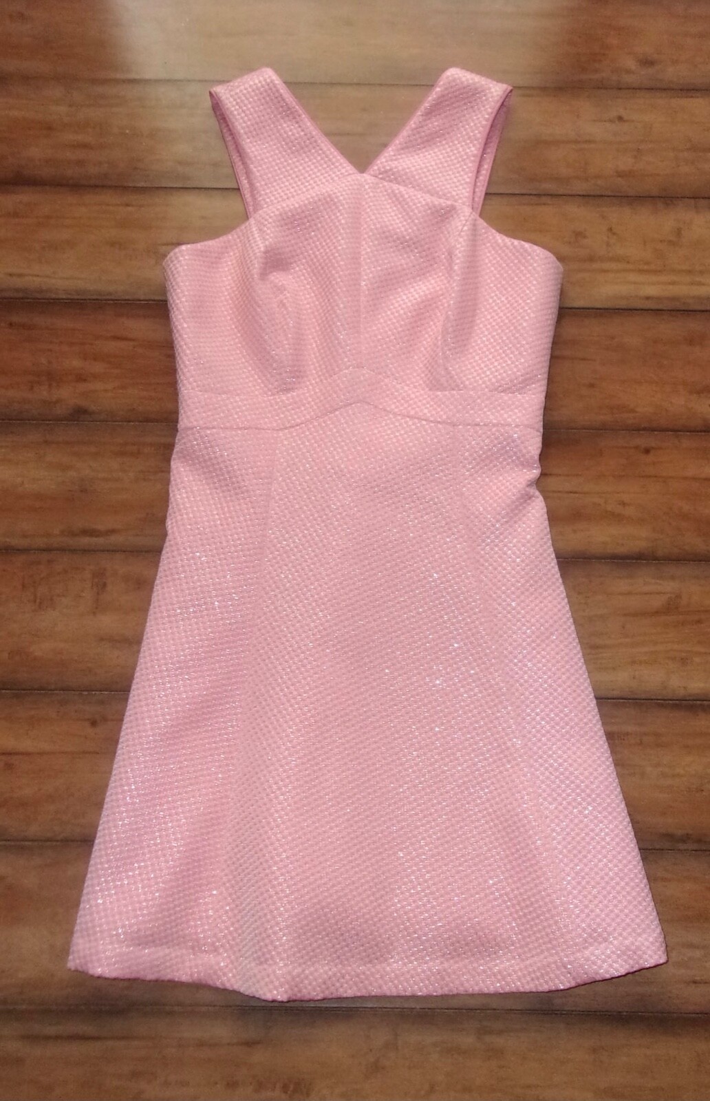SHOSHANNA ~ New! Size 4 ~ Strawberry Pink Silver Sparkle Fit & Flare Dress 023