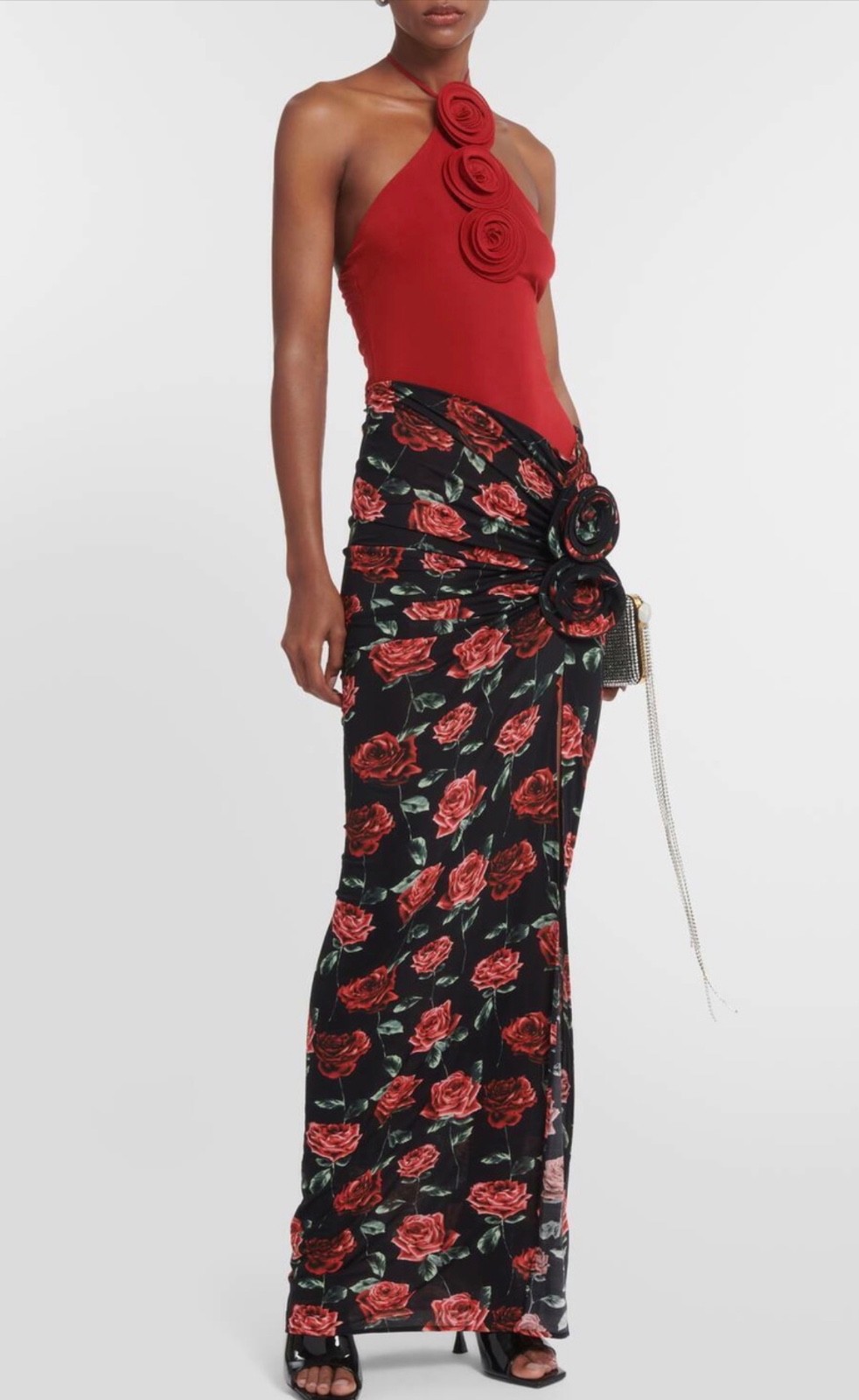 Magda Butrym Floral-appliqué halter-neck top
