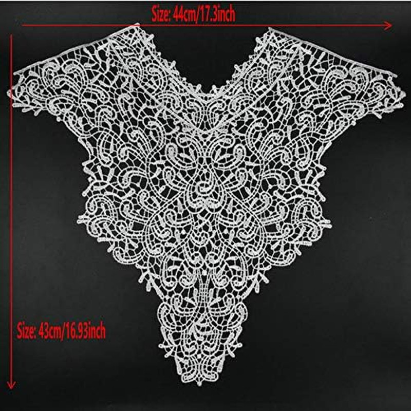 1 Sets (Front/Back) Pink/Red/Black/White Lace Neckline Collar Beautiful Flower L