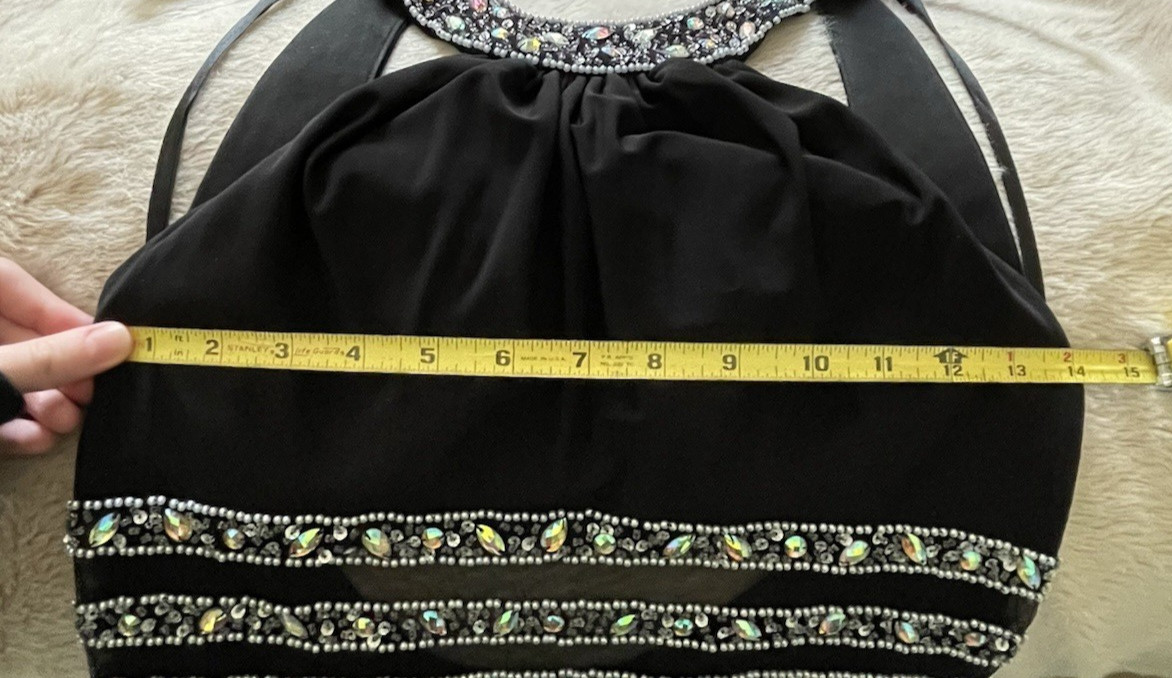 Blondie Nites Fit and Flare Black and Blue Formal/Prom Dress Juniors Size 3