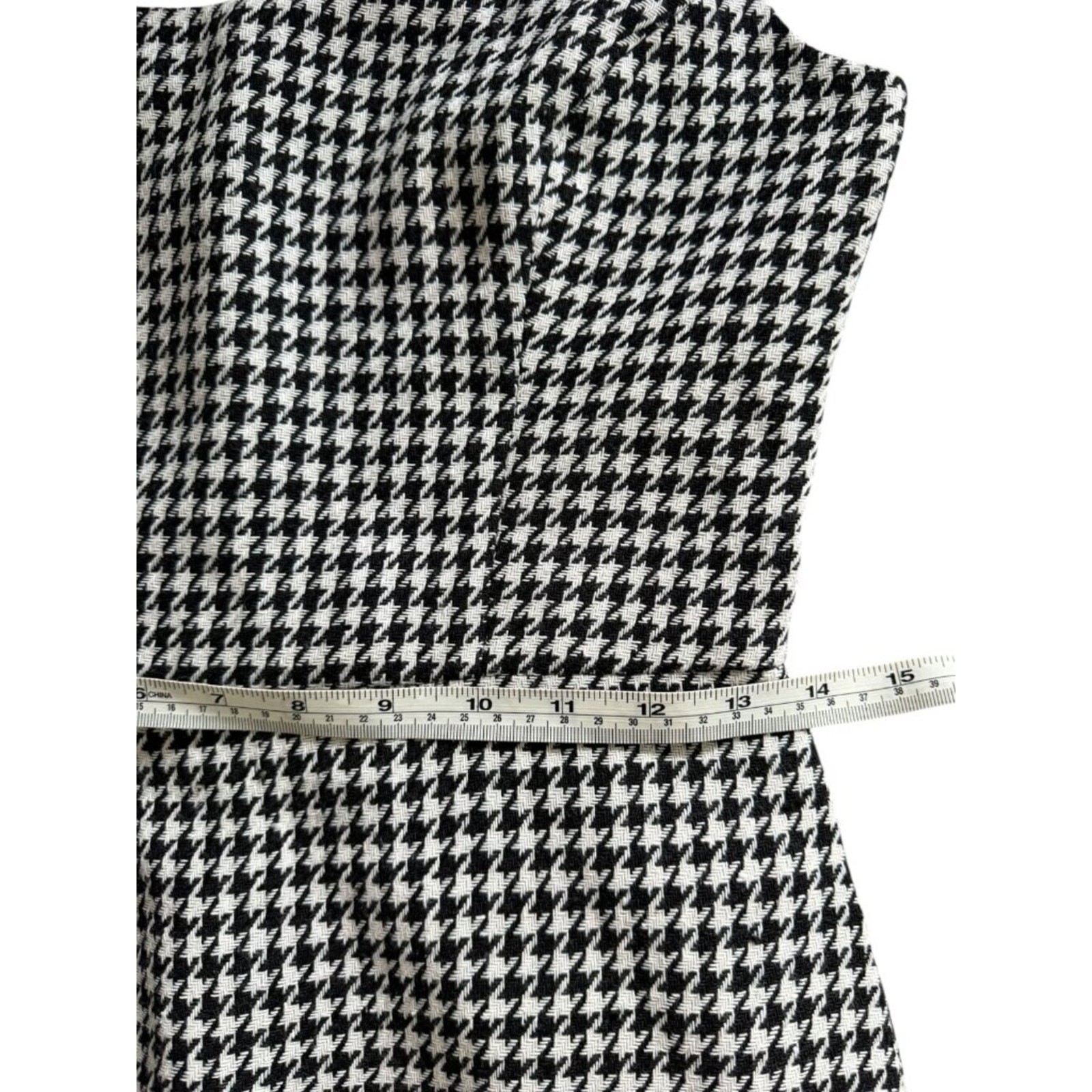 Amanda Uprichard Amabella Houndstooth Mini Dress Black White Size Small Revolve