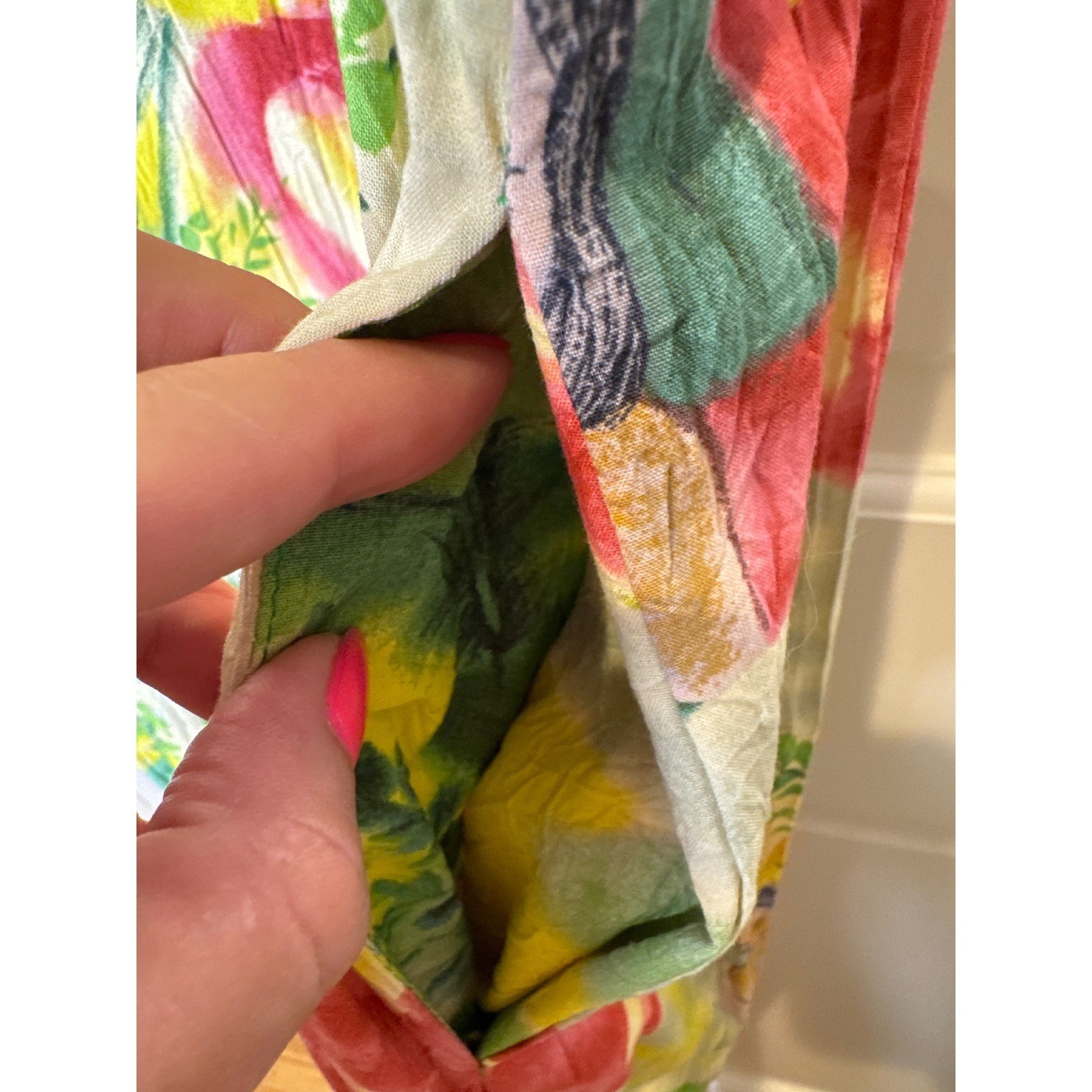 Jams World Womens Large Floral Rayon Sleeveless Maxi Dress Multicolor Tropical