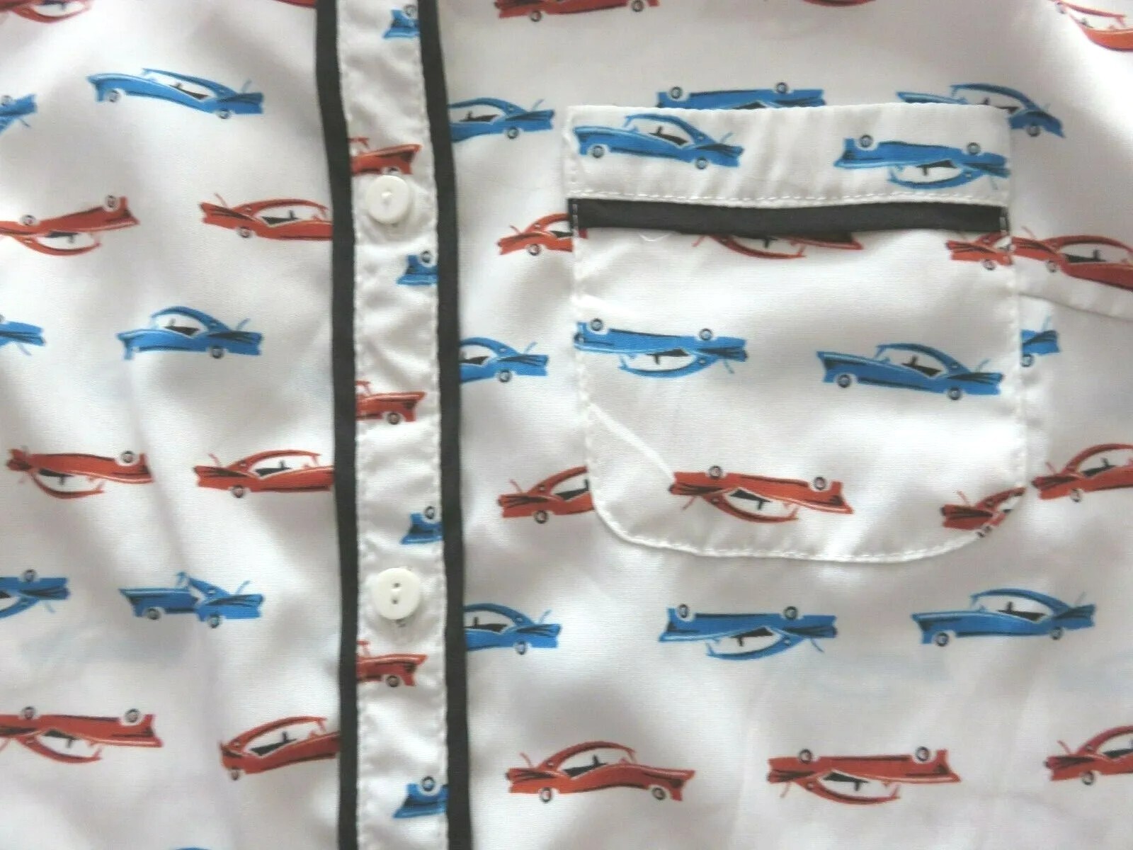 Cooperative Dress Car Print Button Down Short Multi Color Pop Art Retro S