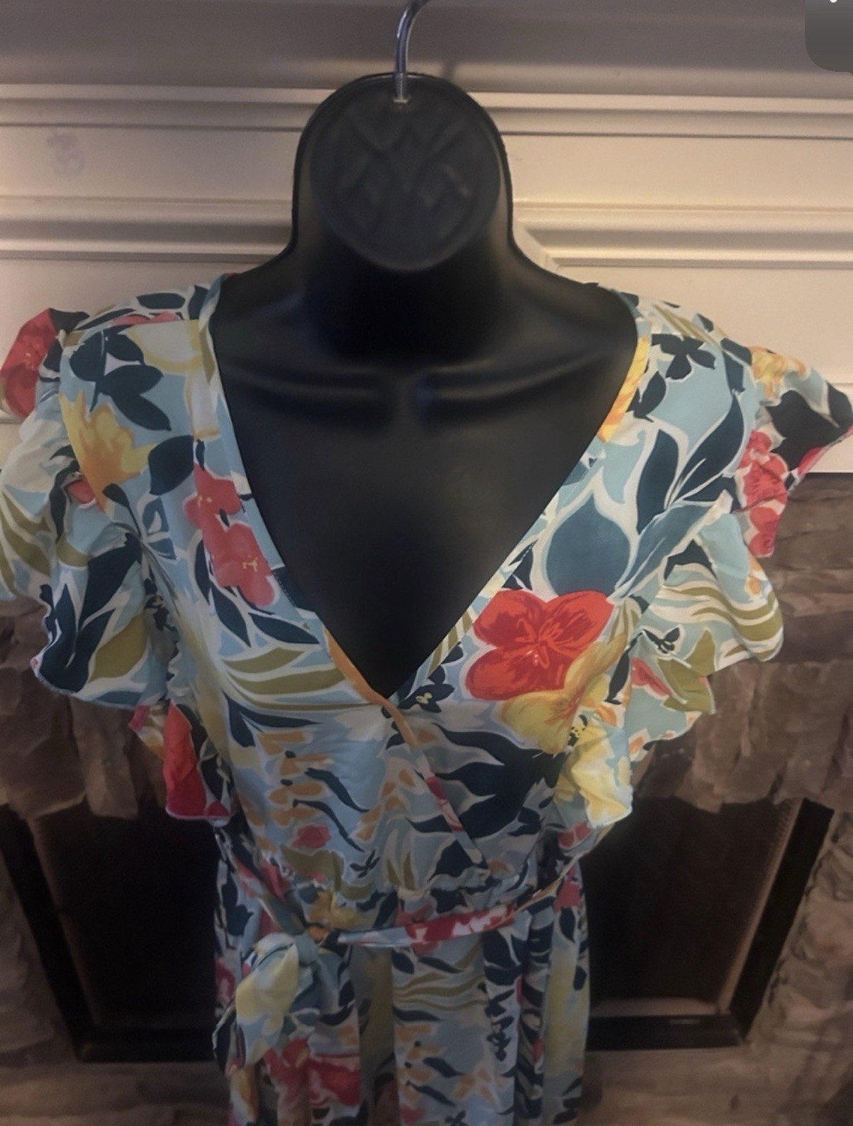 BloomChic Floral V-Neck Flutter Short Sleeve Maxi Dress XL NWT 14 16