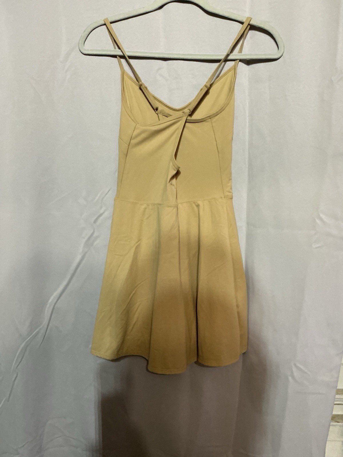 JoyLab Beige Sleeveless Active Dress with Built in Shelf Bra, XTRA SMALL (XS)
