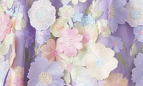 Endless Rose Lilac Purple Floral Embroidered Minidress Size Small $250