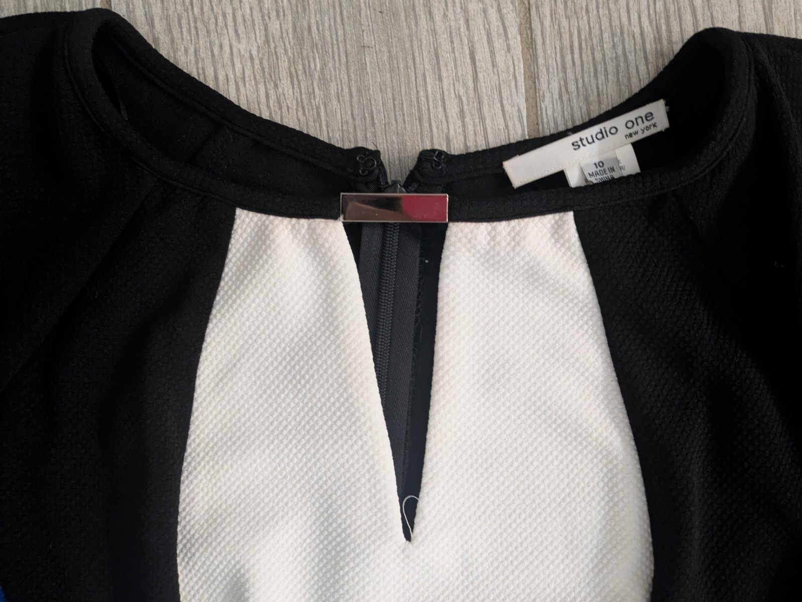 Studio One Sleeveless Blue Black White Casual Dress Women’s Sz 10 Blockcolor