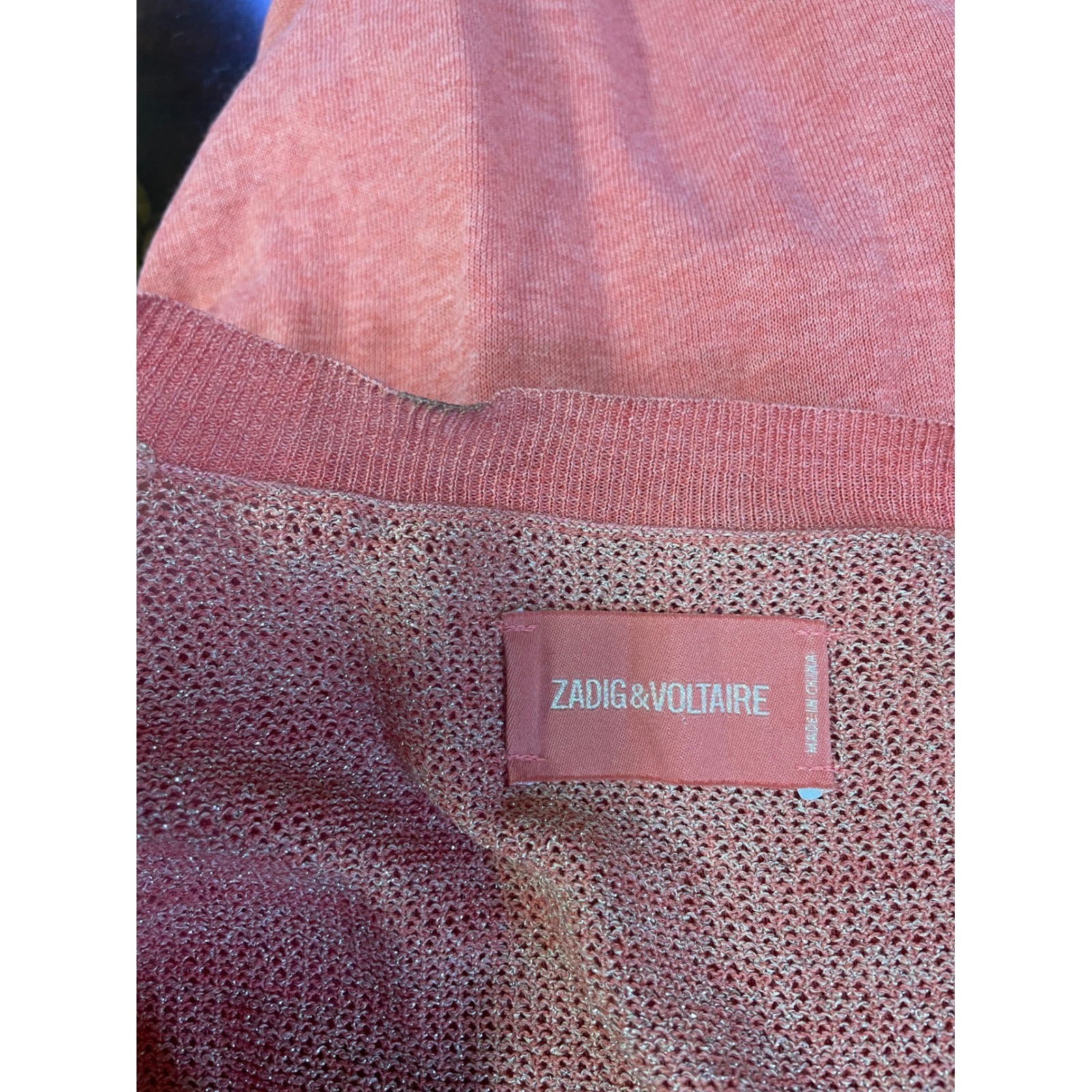 Zadig & Voltaire Rimo CNY Pink Metallic Knit Mini Dress Belted Boho Rock Chic M
