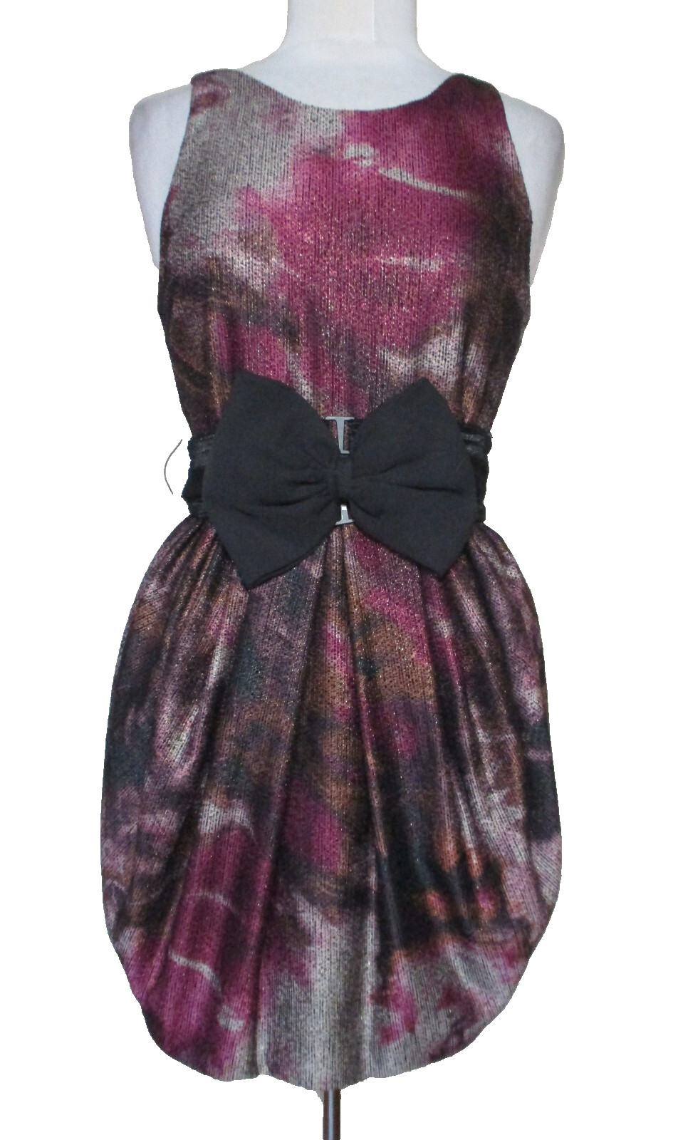 Alice + Olivia Marie Bubble Hem Tulip Dress XS/S Women Purple Metallic