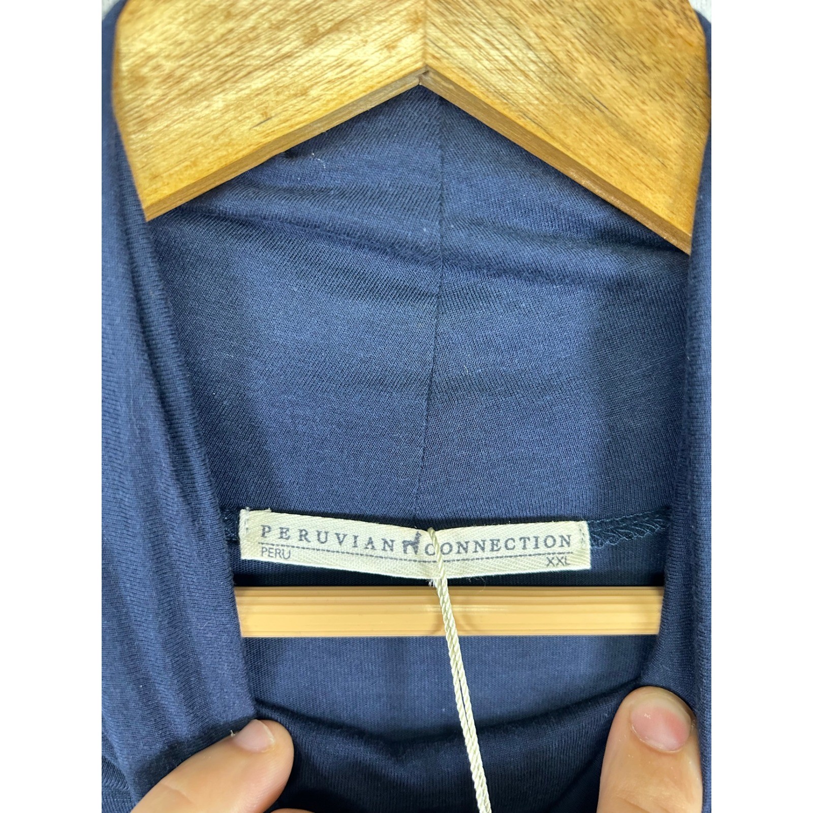 Quiet Luxury Peruvian Connection XXL Navy Ariana Dress Pima Cotton Midi NWT