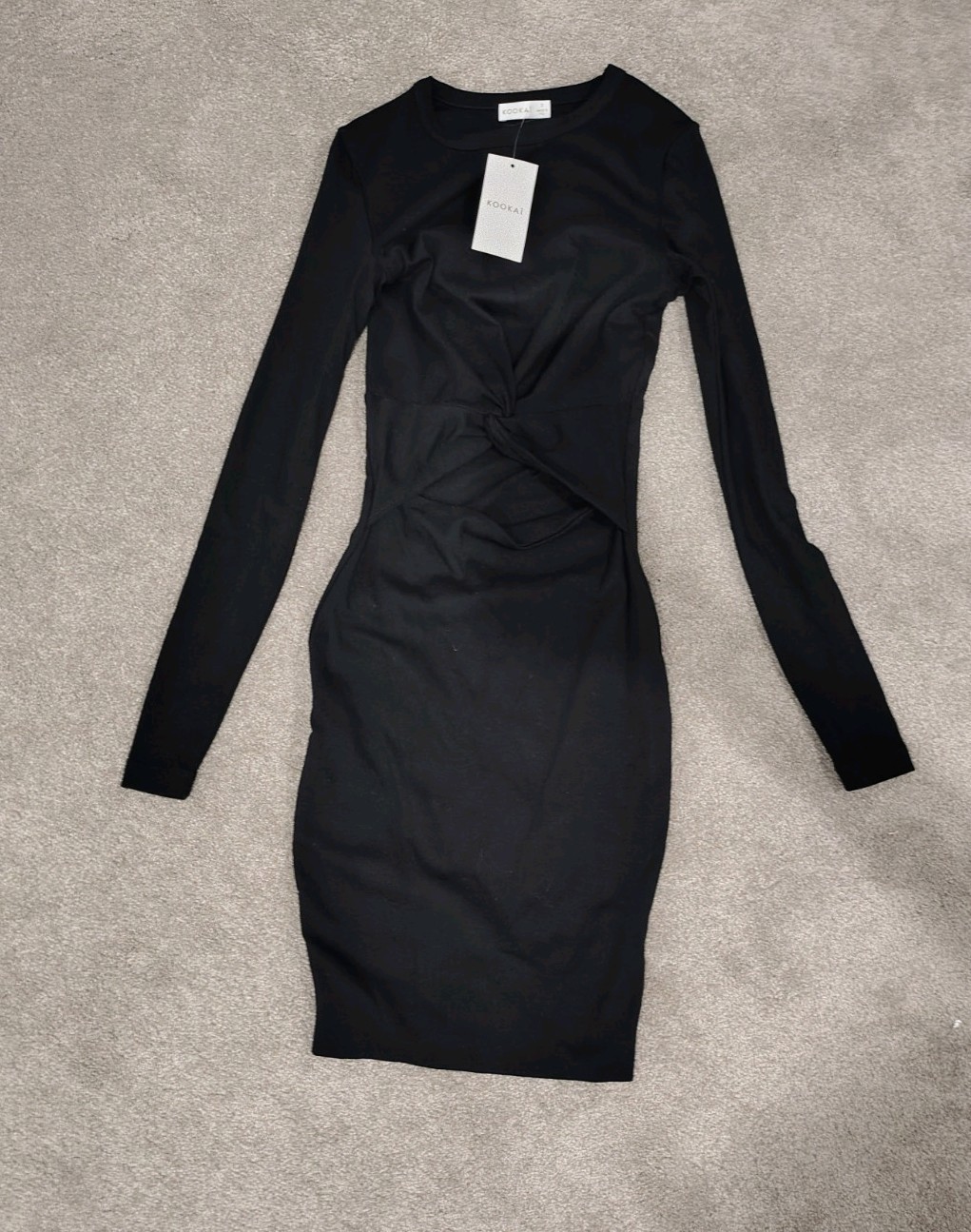 Kookai Black Cutout Mini Bodycon Dress Size 6 AU, Size 0 US. RRP $110