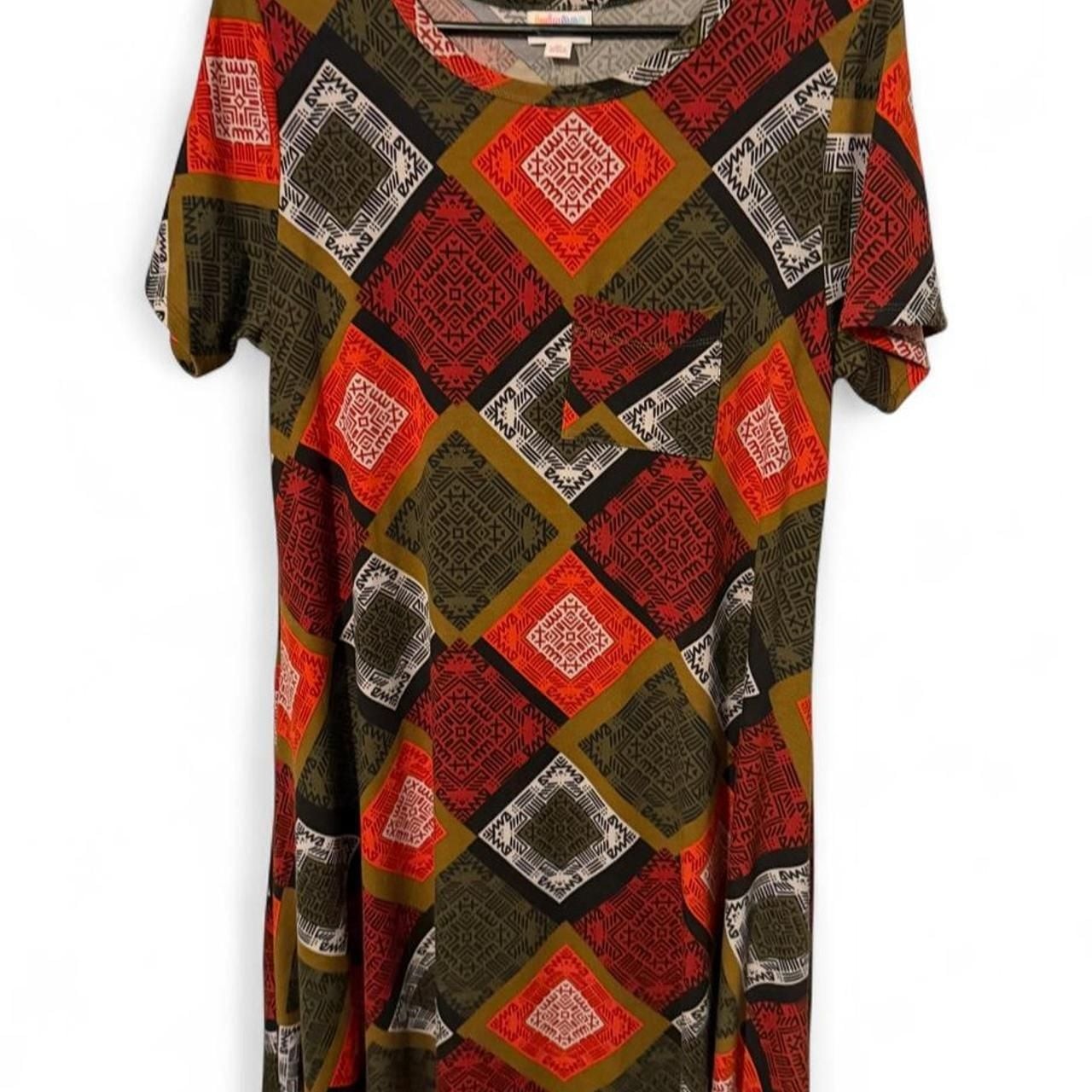 LuLaRoe Geometric Diamond Pattern Hi-Lo Pocket Dress
