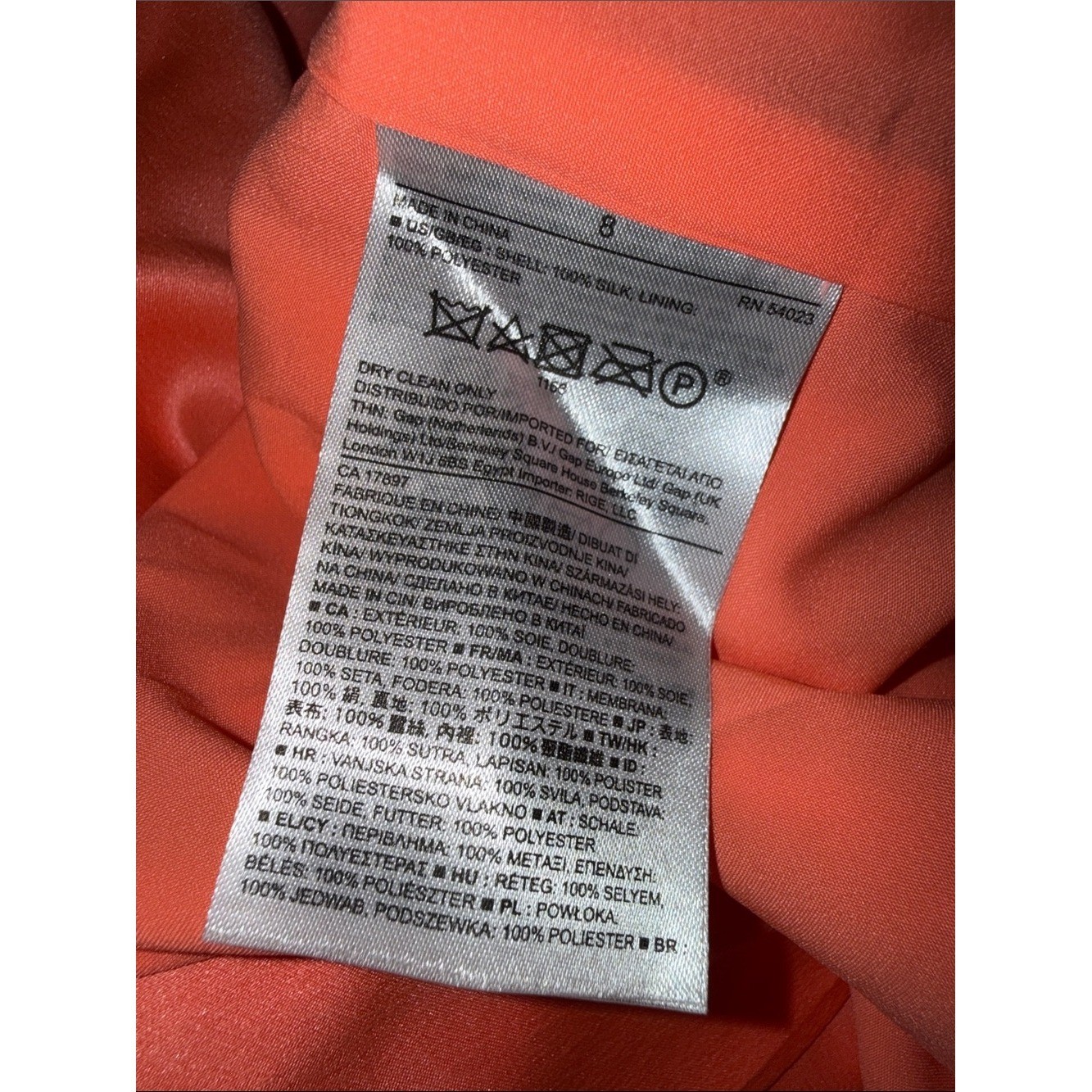 BR Monogram Silk One Shoulder Dress Neon Coral Volt Size 8