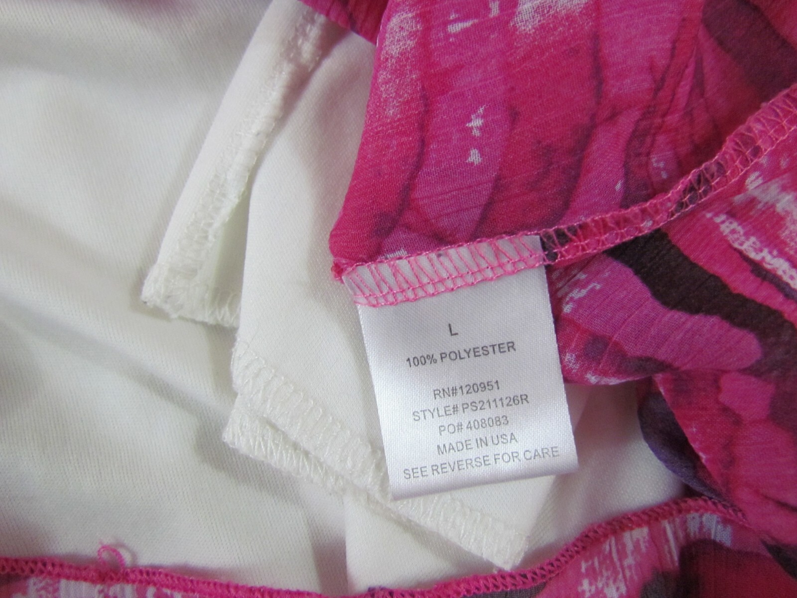 PINK ROSE PREMIUM QUALITY SIZE LARGE MADE IN U. S. A .WOMAN MAXI DRESS