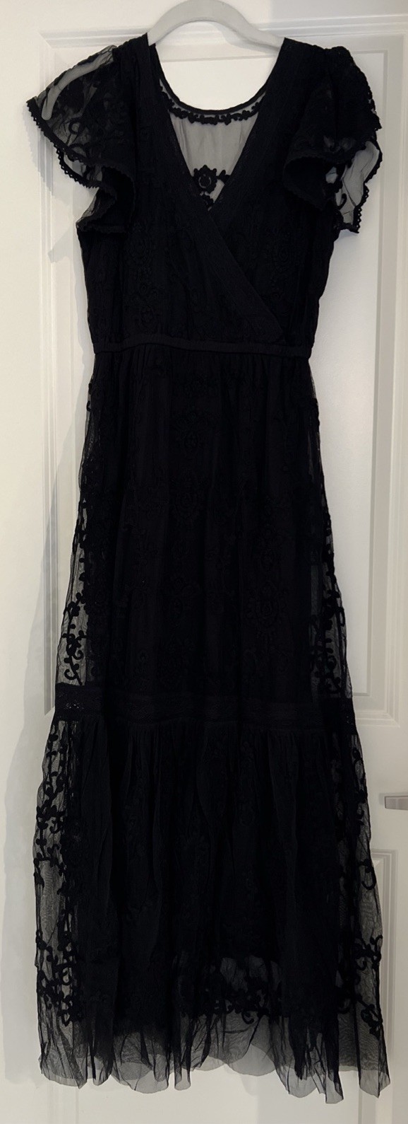 NWT Sundance Catalog Black “Mayfield Embroidered Dress” Size L