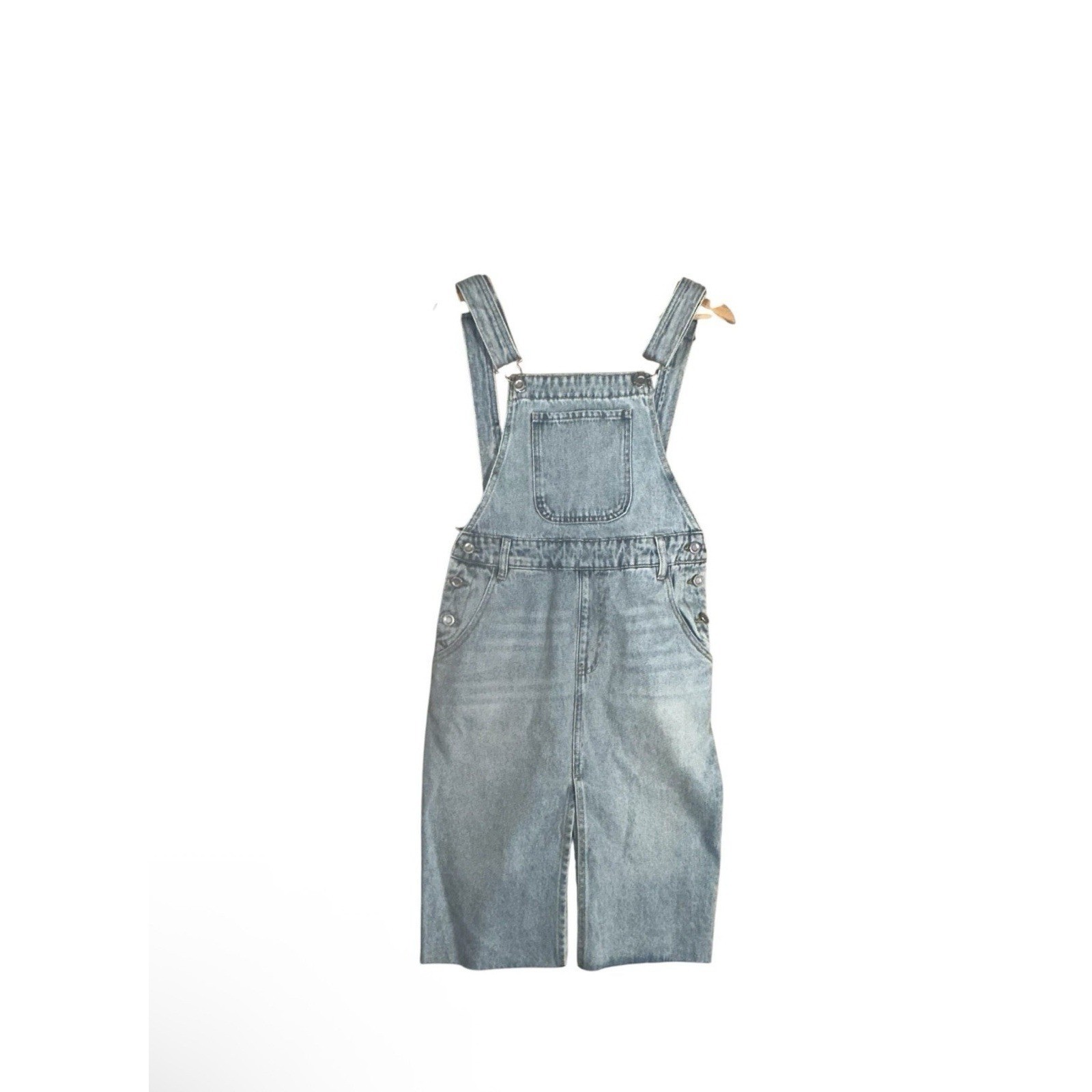NEW Urban Revivo Bib Overalls Women Sz S Blue Denim Adjustable Strap Y2K 90s