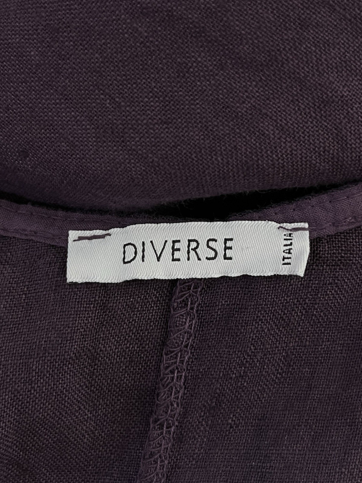 Diverse 100% Linen Italy Long Balloon Dress Fits 16 18 20 Pocket Relaxed Arty