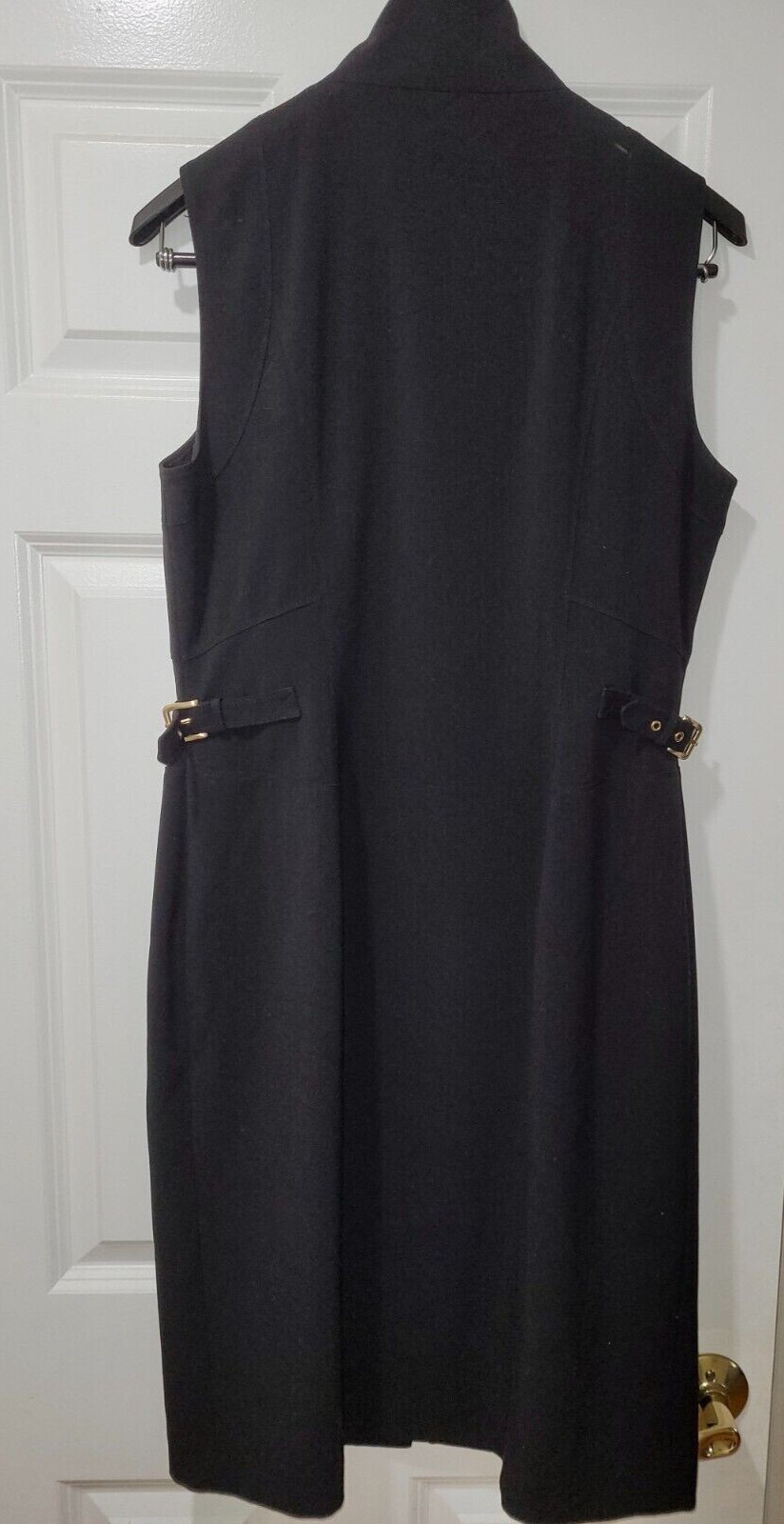 Mark New York Andrew Mark Black Sz 12 Sheath Dress Sexy Party Gold Zipper Buckle
