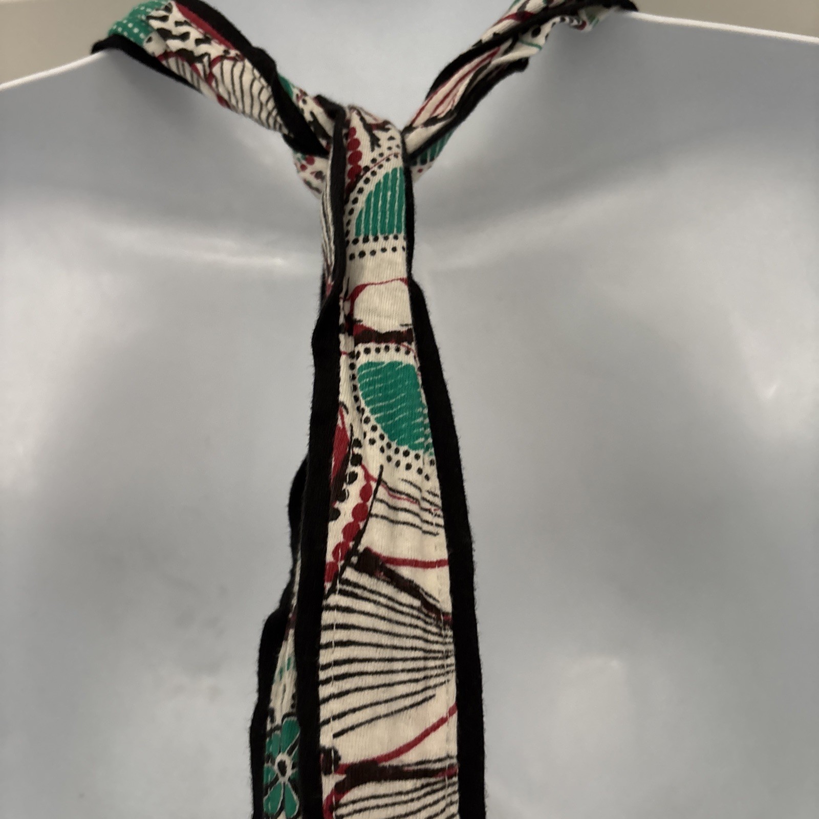 EUC Jayli Open Back Tie Halter Midi Dress Green Black Hippie Beach Boho M