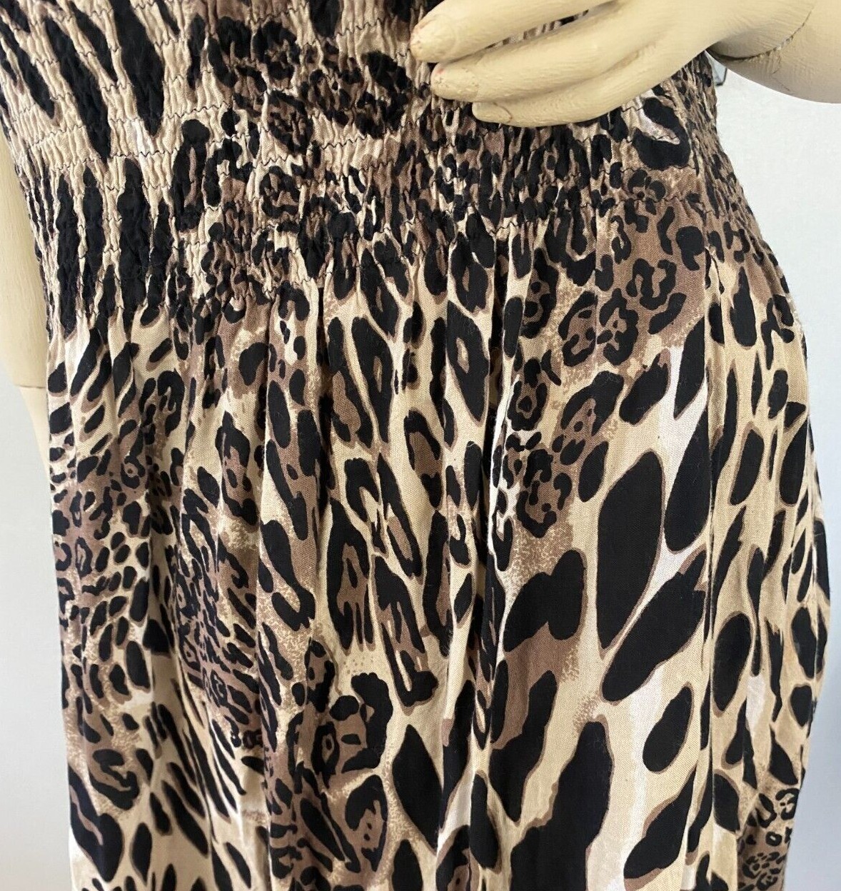 Love Heart Chesley Maxi Sleeveless Animal Print Brown Collarless Dress Size 2X