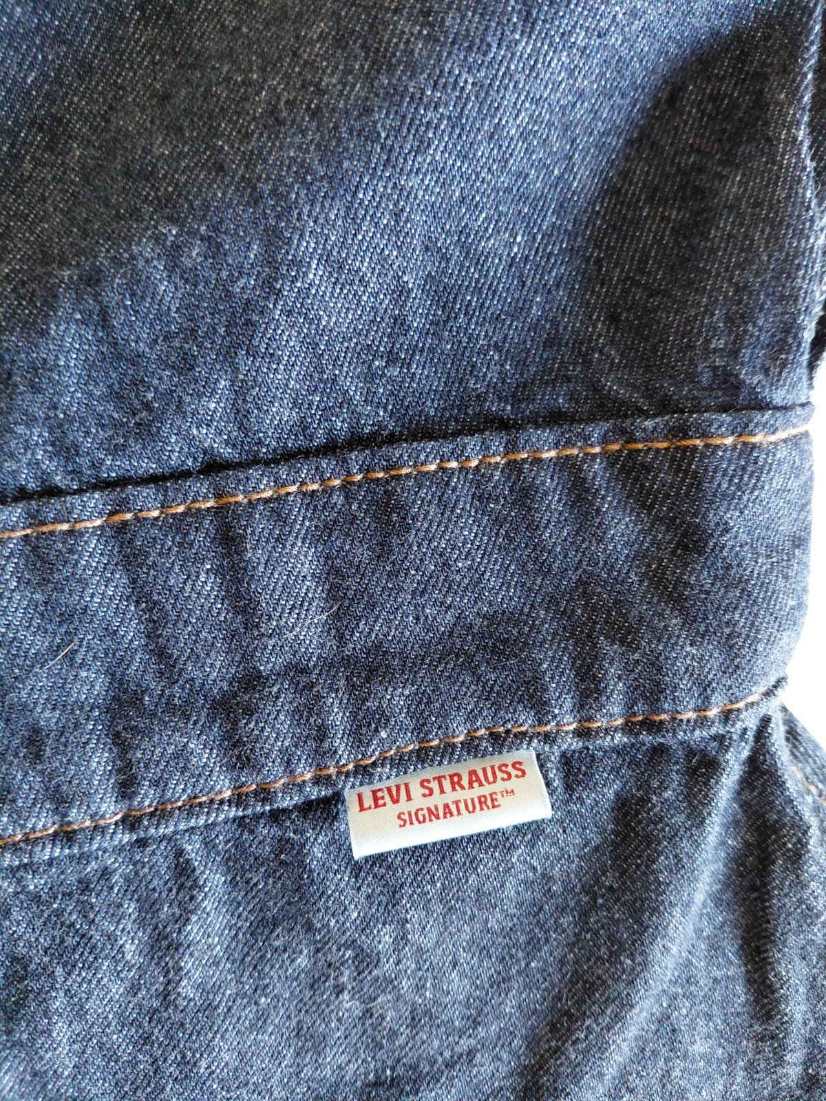 Signature By Levi Dark Blue Wash Denim Cowgirl Utility Midi Shirt Dress Medium