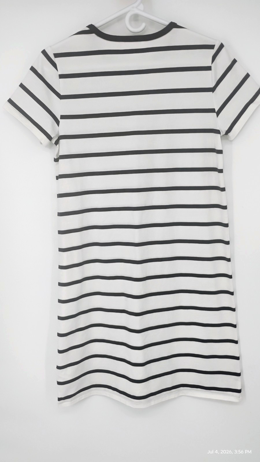 NEW Athleta Essential Tee Dress Winona Navy Stripe Stretch Size Small